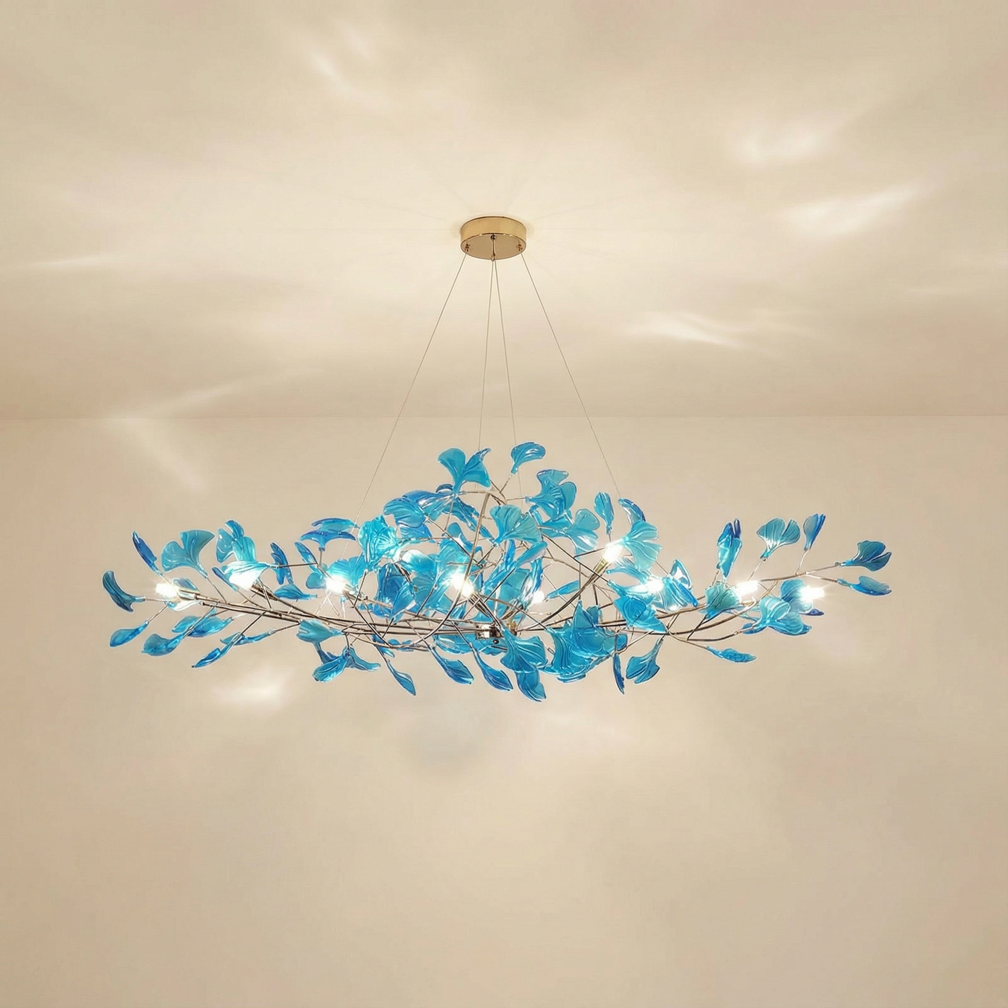 GinkgoGlow | Modern Elegant Acrylic Leaf Chandelier Light