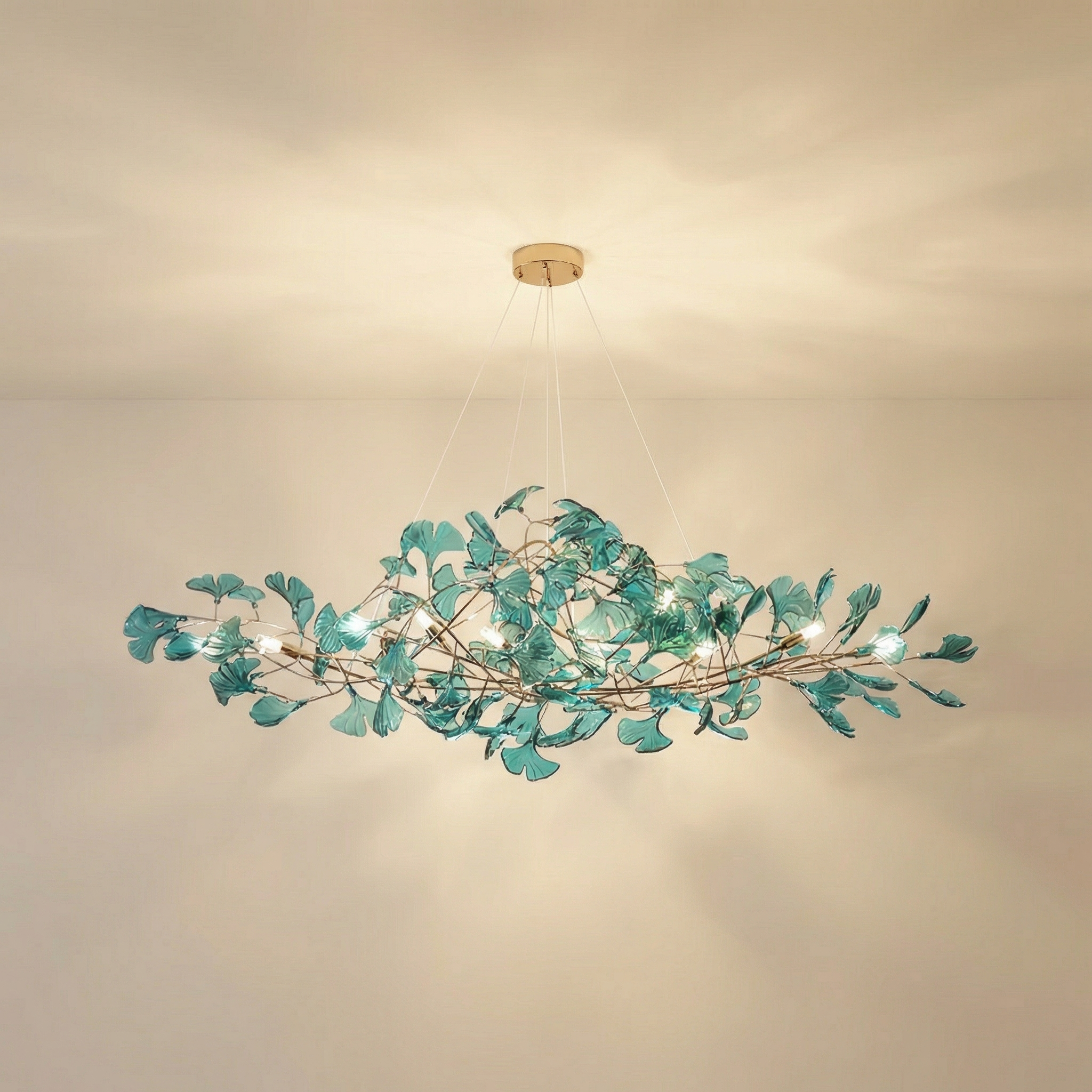 GinkgoGlow | Modern Elegant Acrylic Leaf Chandelier Light