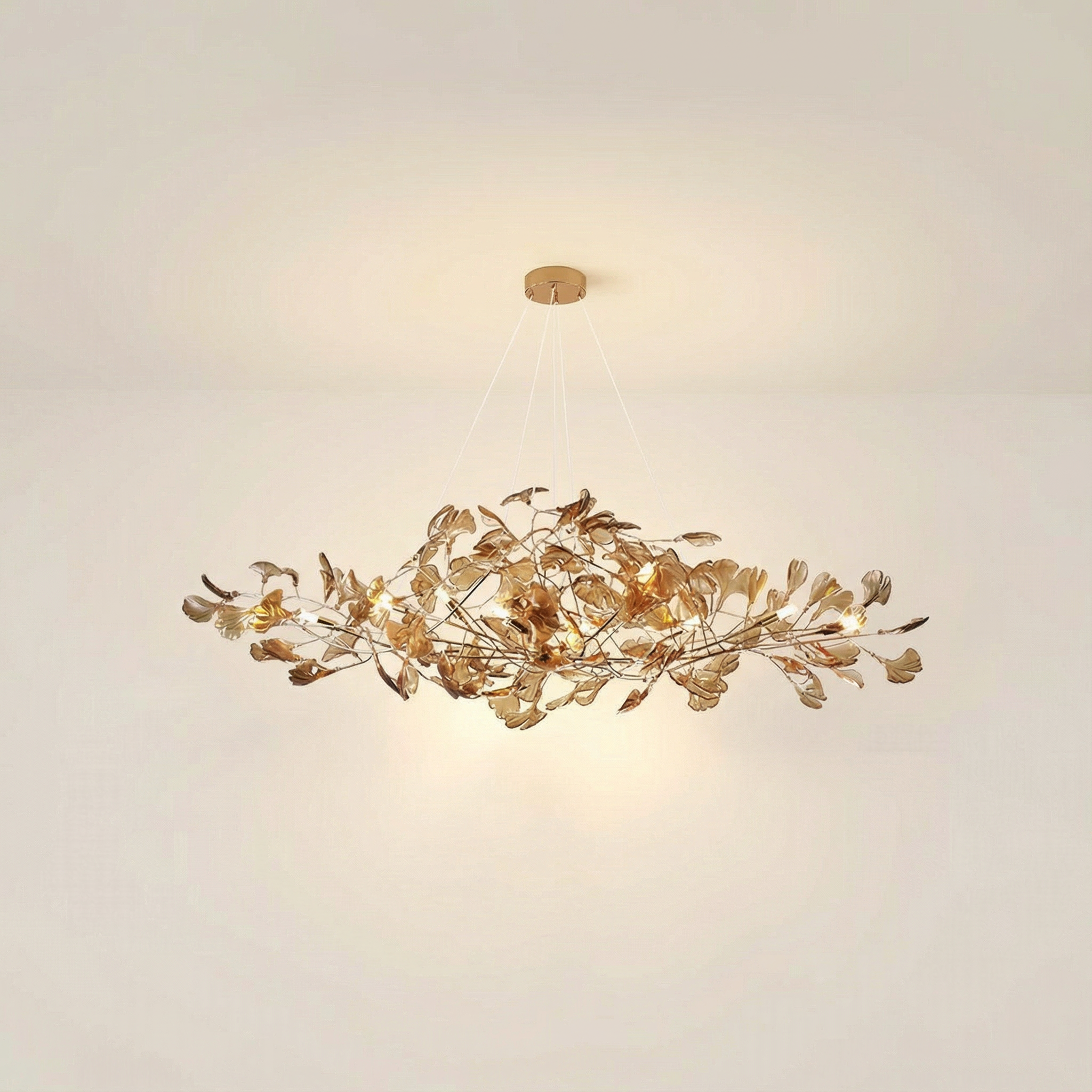 GinkgoGlow | Modern Elegant Acrylic Leaf Chandelier Light