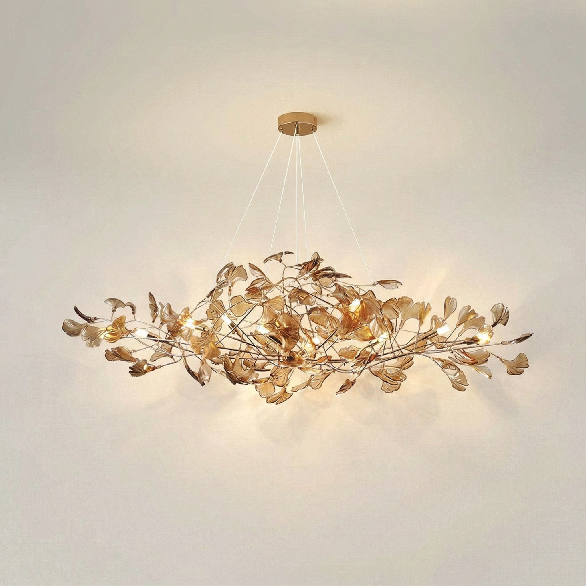 GinkgoGlow | Modern Elegant Acrylic Leaf Chandelier Light