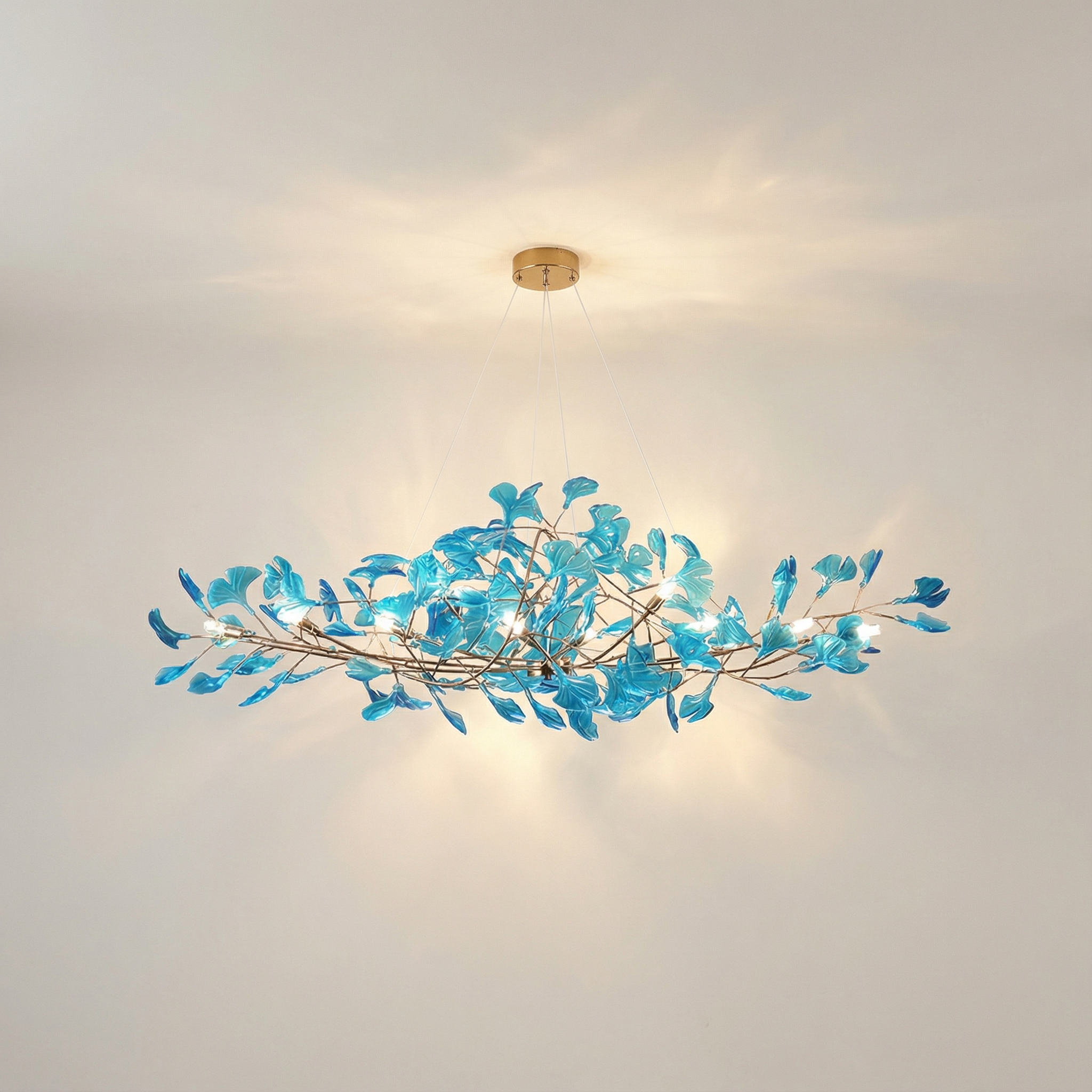 GinkgoGlow | Modern Elegant Acrylic Leaf Chandelier Light
