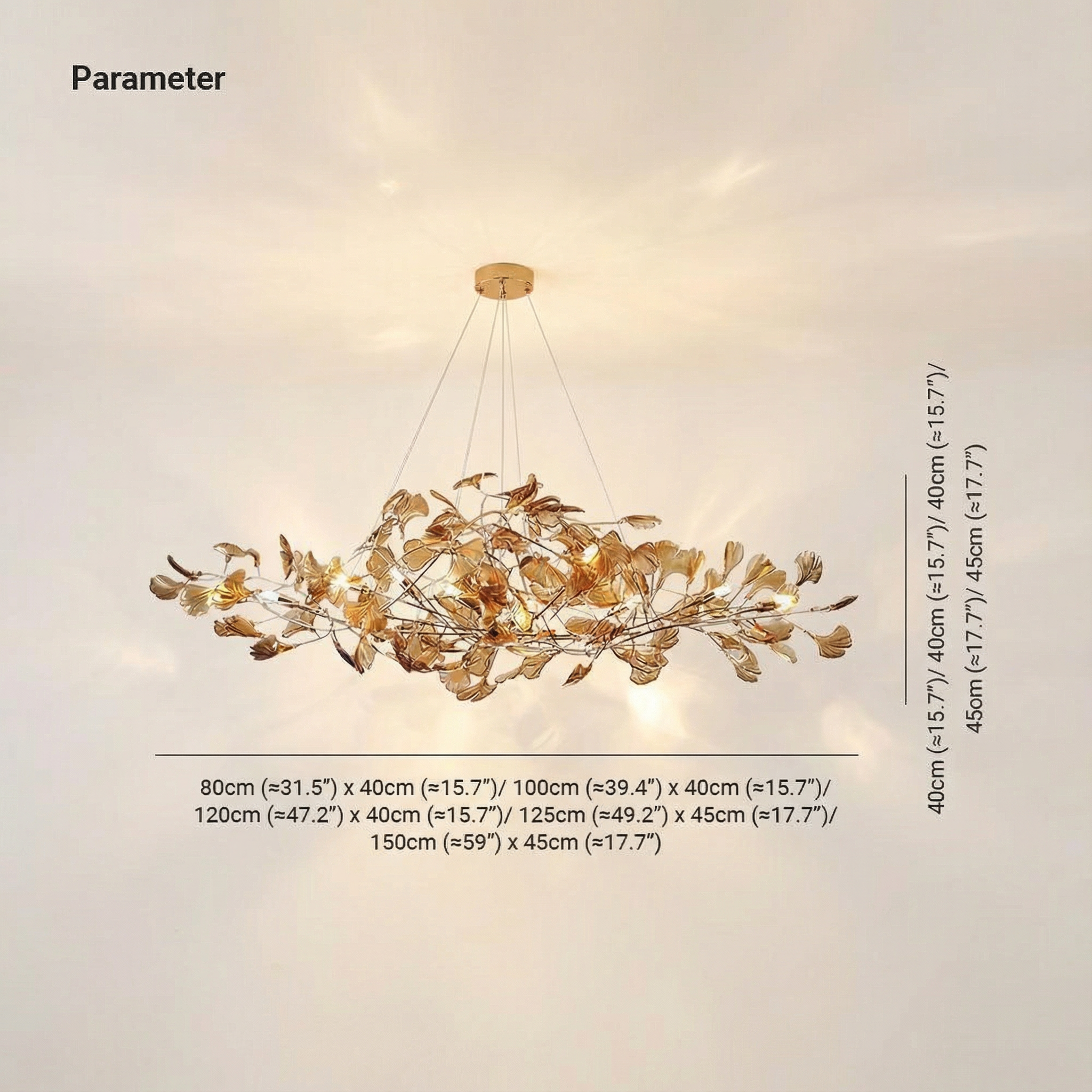 GinkgoGlow | Modern Elegant Acrylic Leaf Chandelier Light