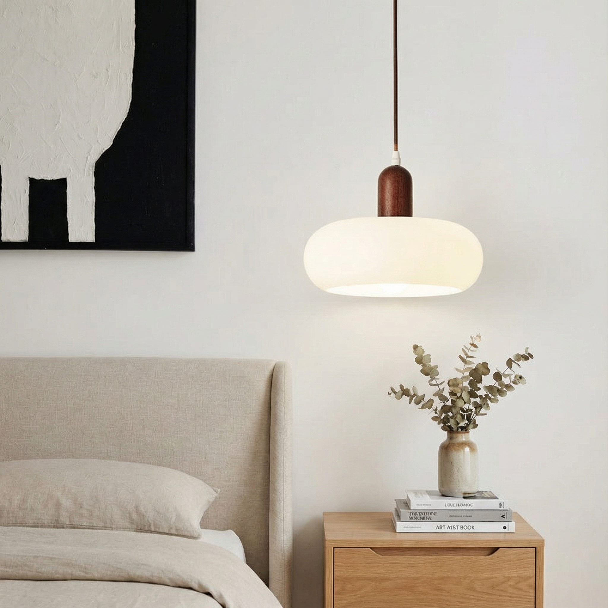 ScandiGlow | Elegant Minimalist Cream LED Pendant Light Fixture