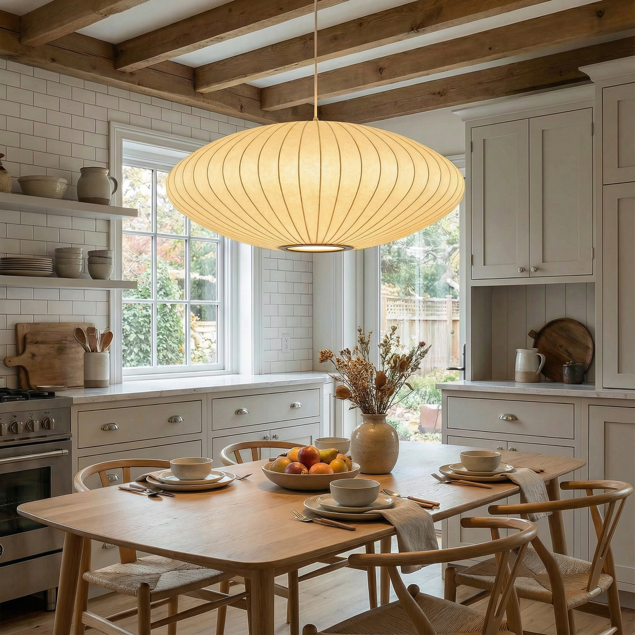 SilkAura | Elegant Contemporary Silk Shade Pendant Light Fixture
