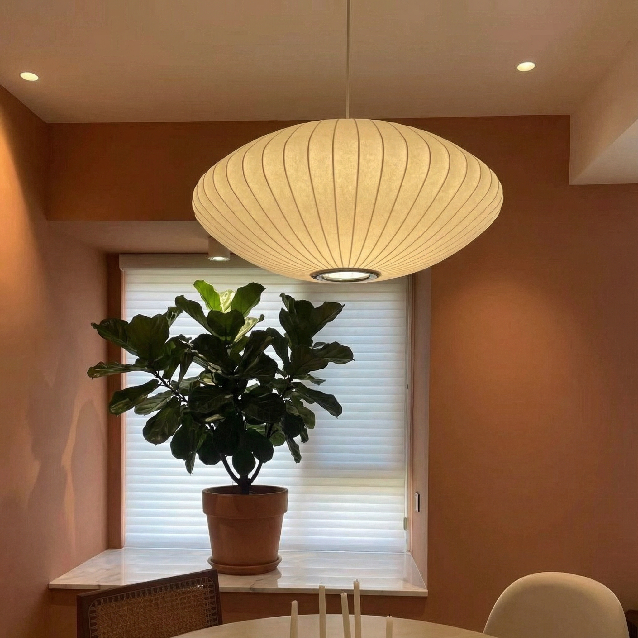 SilkAura | Elegant Contemporary Silk Shade Pendant Light Fixture
