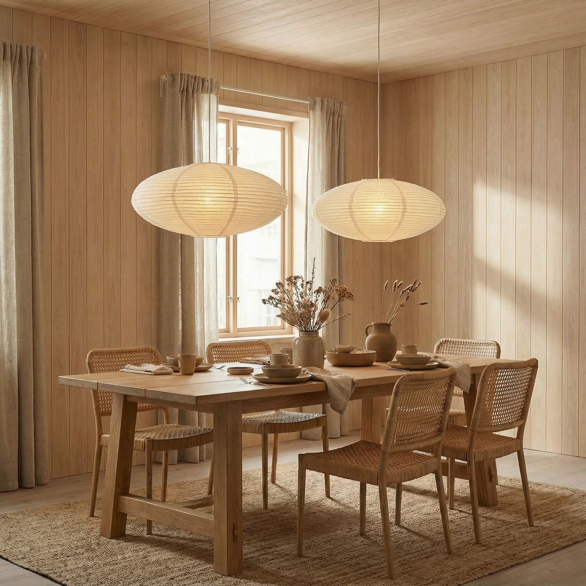 WabiLight | Elegant Minimalist Paper Kitchen Pendant Lighting Fixture