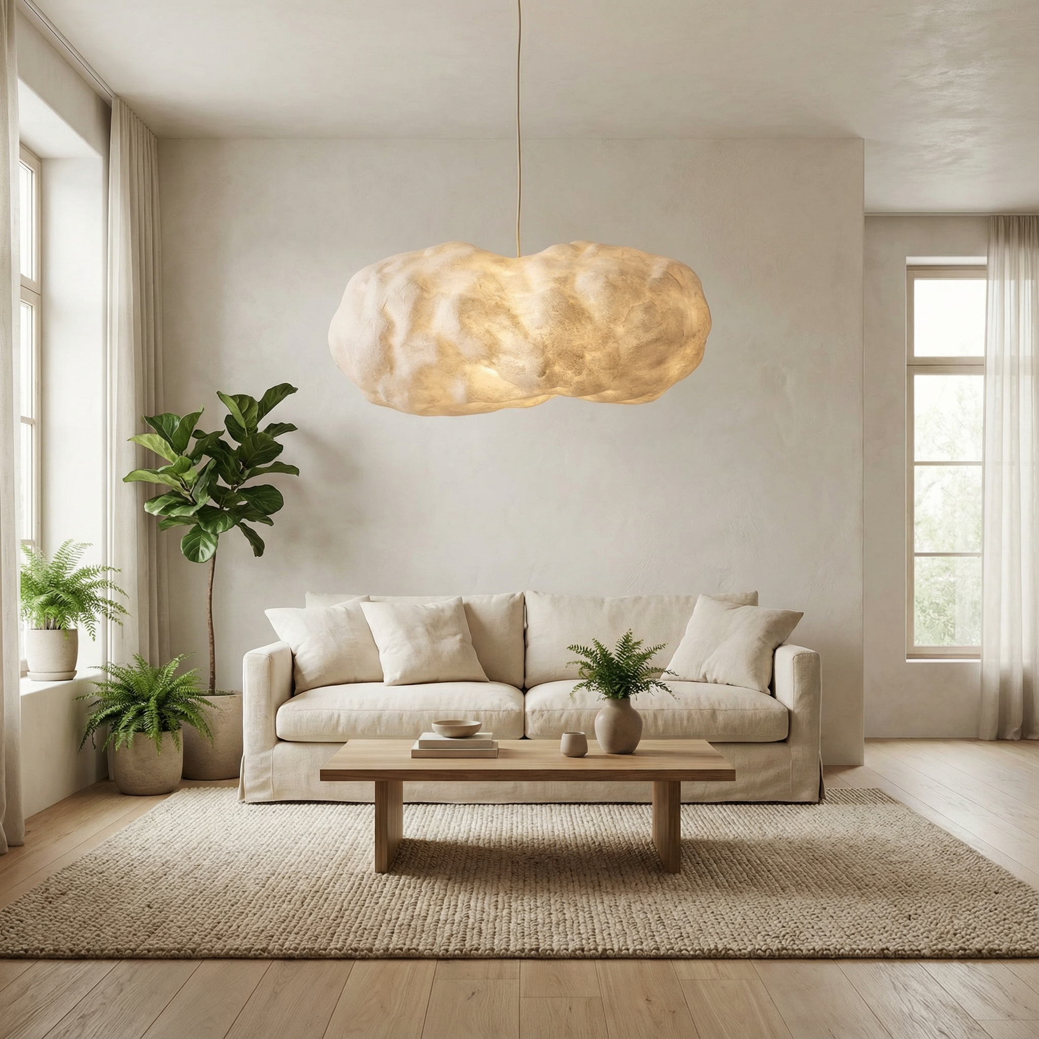 NimbusGlow | Elegant Minimalist LED Cloud Pendant Light