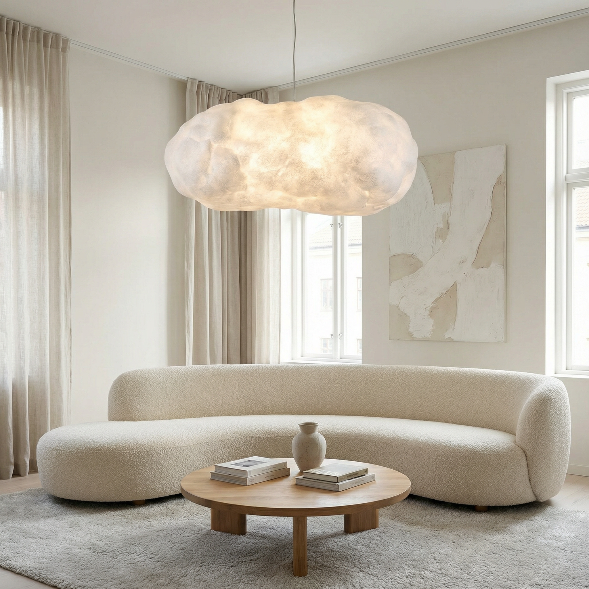 NimbusGlow | Elegant Minimalist LED Cloud Pendant Light