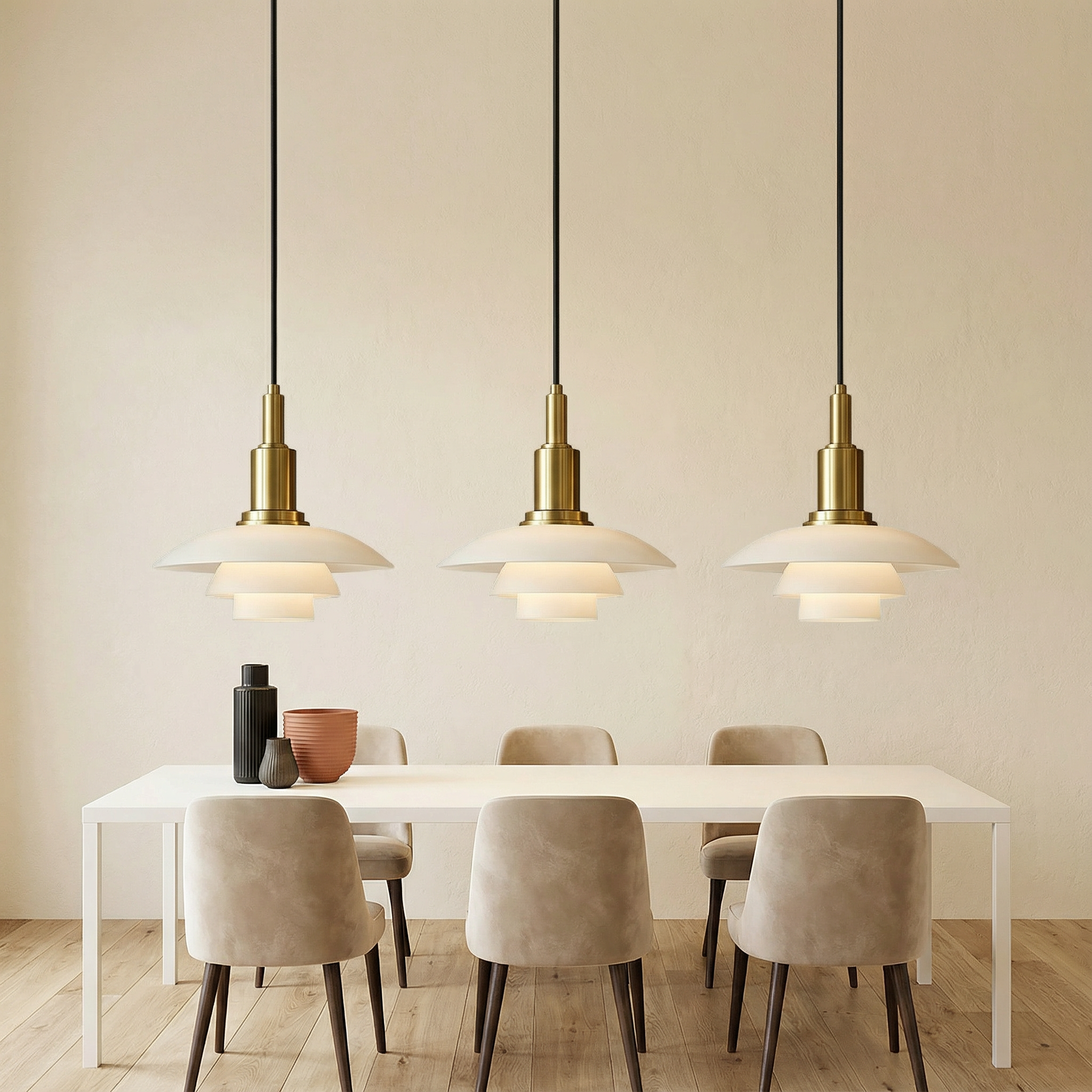 NordicGlow | Stylish Modern Glass Pendant Light for Kitchen Island