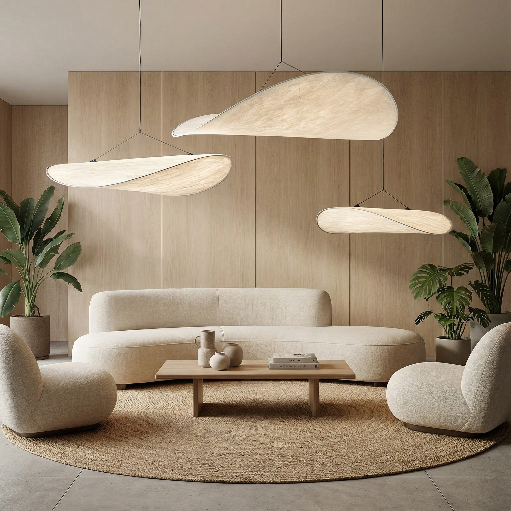 SilkAura | Elegant Minimalist Japandi Pendant Light Fixture