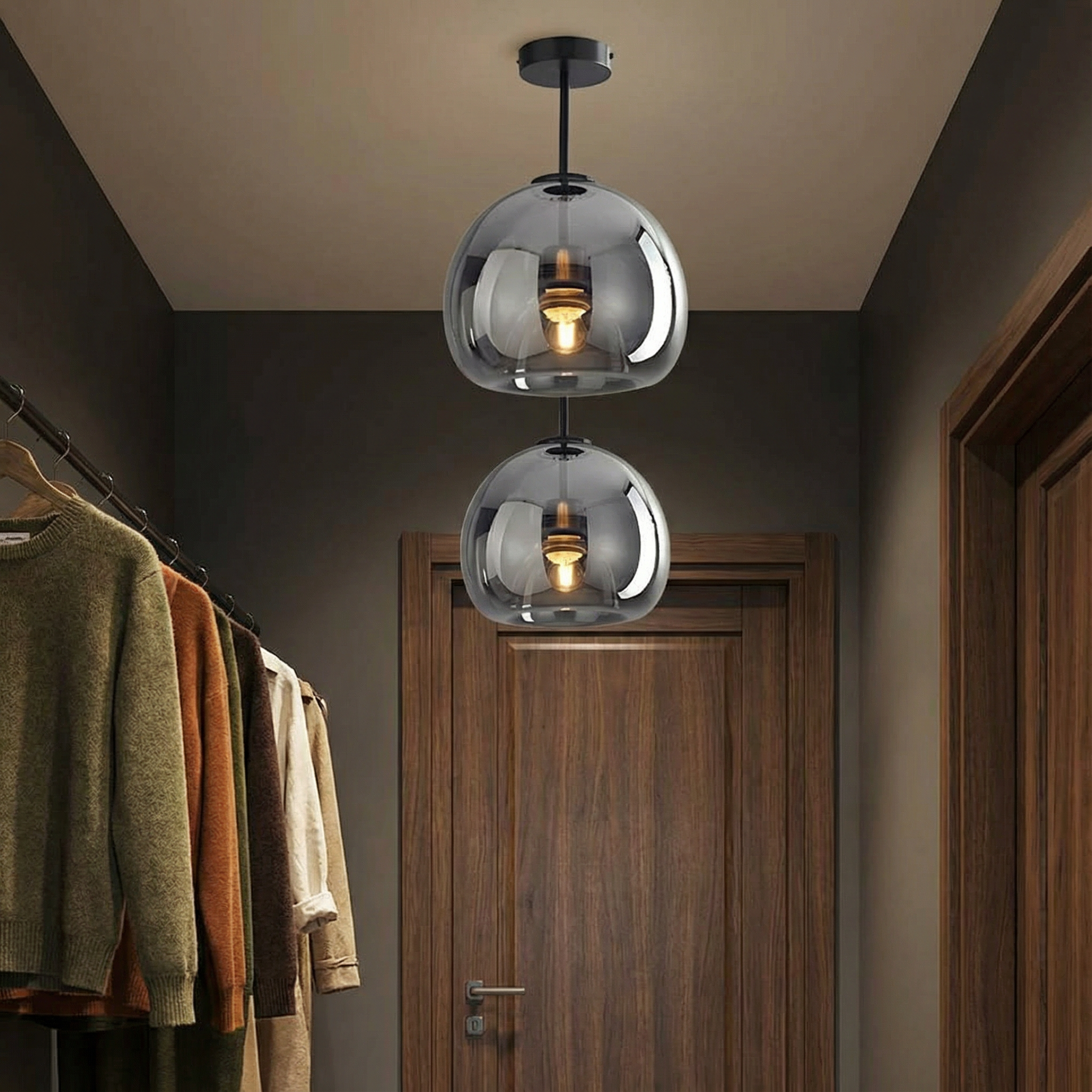 CopperGlow | Elegant Modern Flush Mount Ceiling Light Fixture