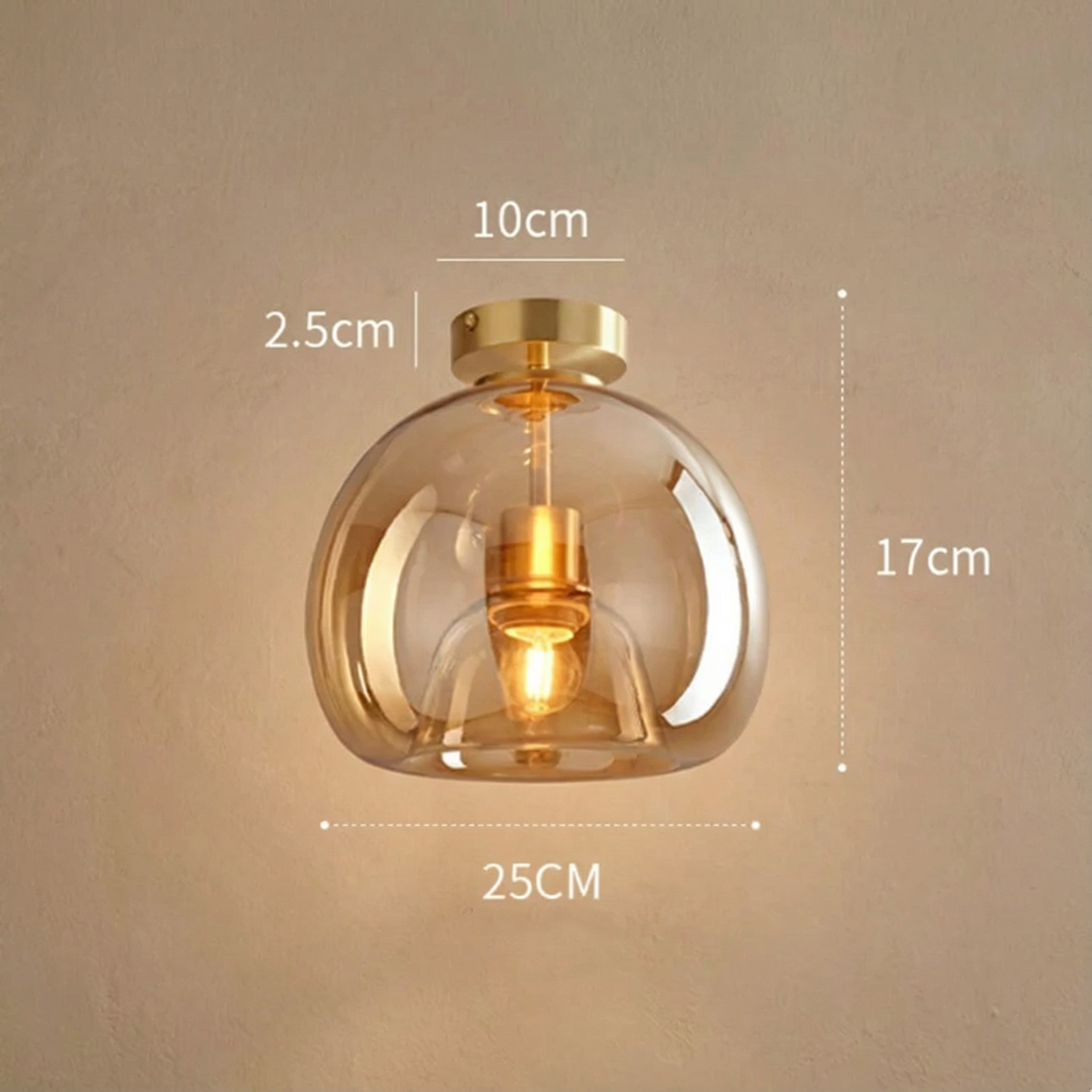 CopperGlow | Elegant Modern Flush Mount Ceiling Light Fixture