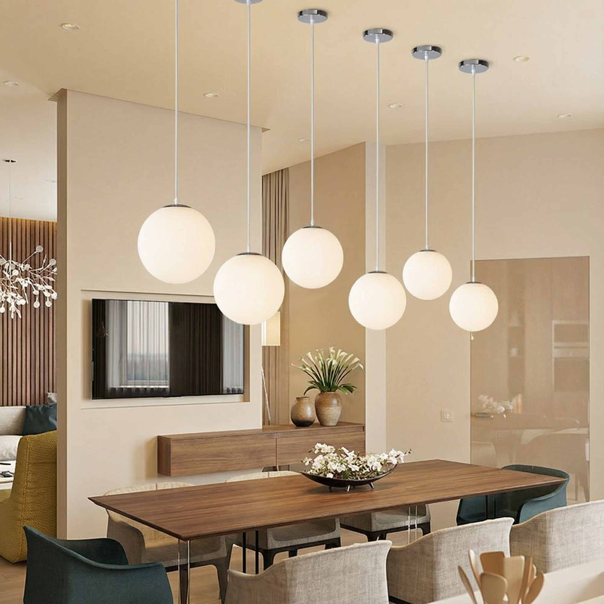 Luminara | Elegant Minimalist Glass Kitchen Pendant Lighting Fixture
