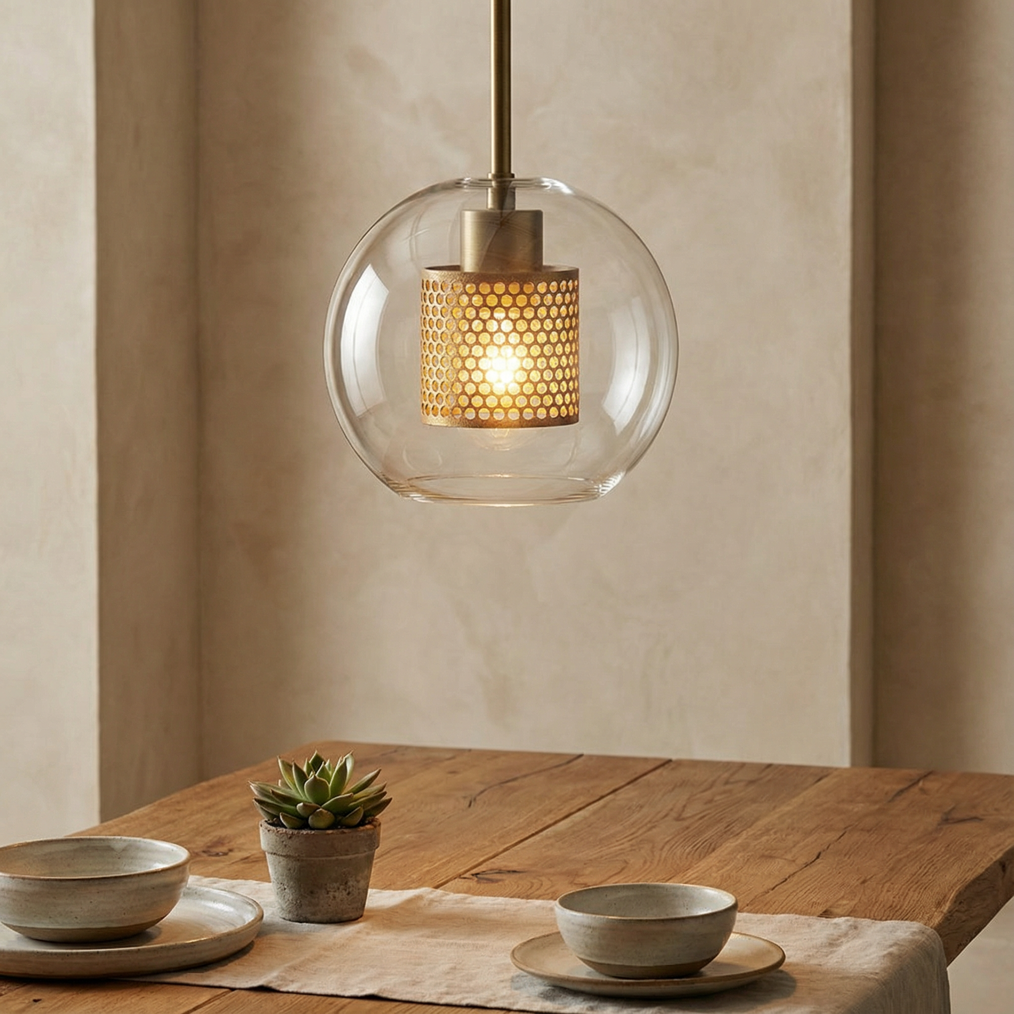 ChiswickGlass | Elegant Adjustable Glass Pendant Light for Kitchen