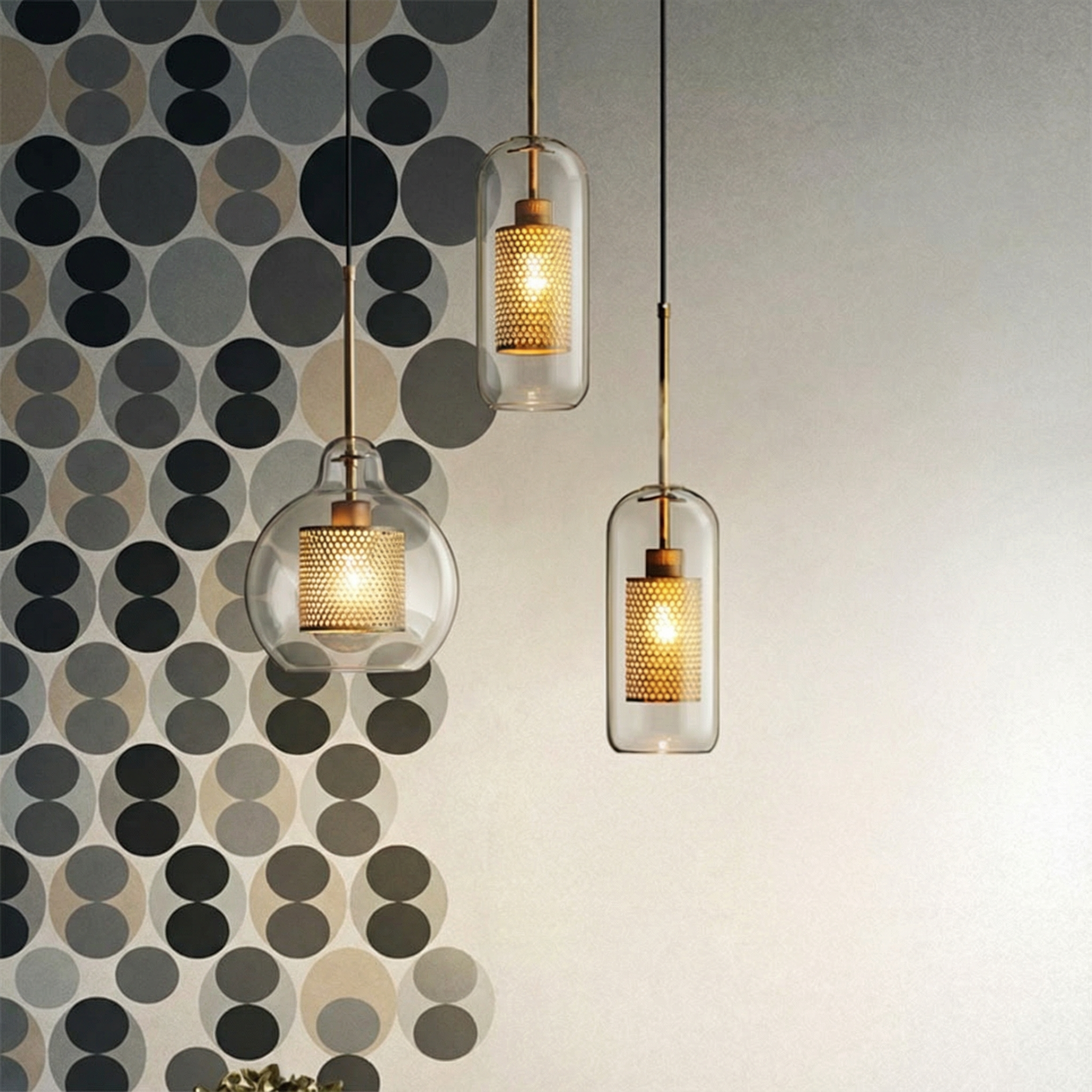 ChiswickGlass | Elegant Adjustable Glass Pendant Light for Kitchen