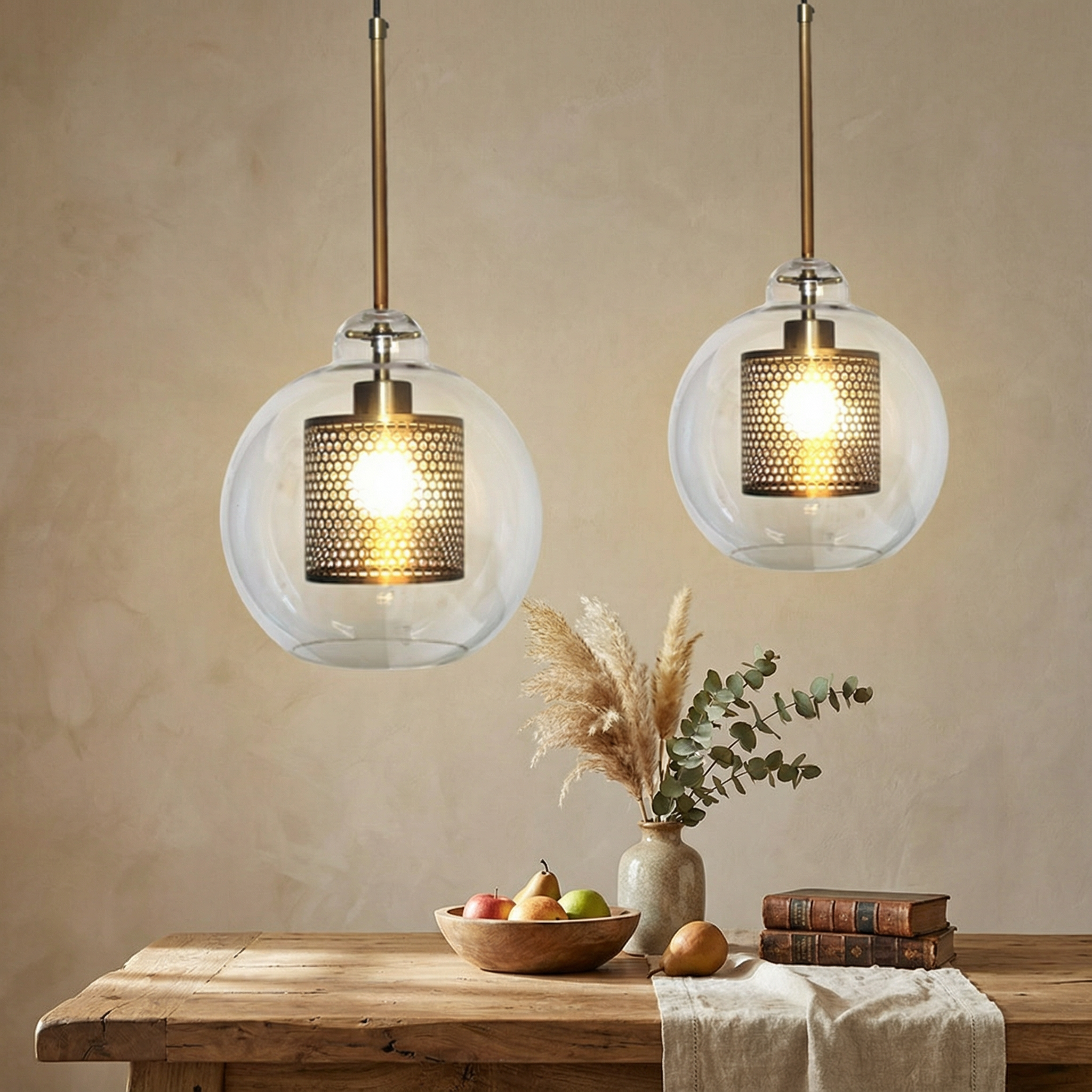 ChiswickGlass | Elegant Adjustable Glass Pendant Light for Kitchen