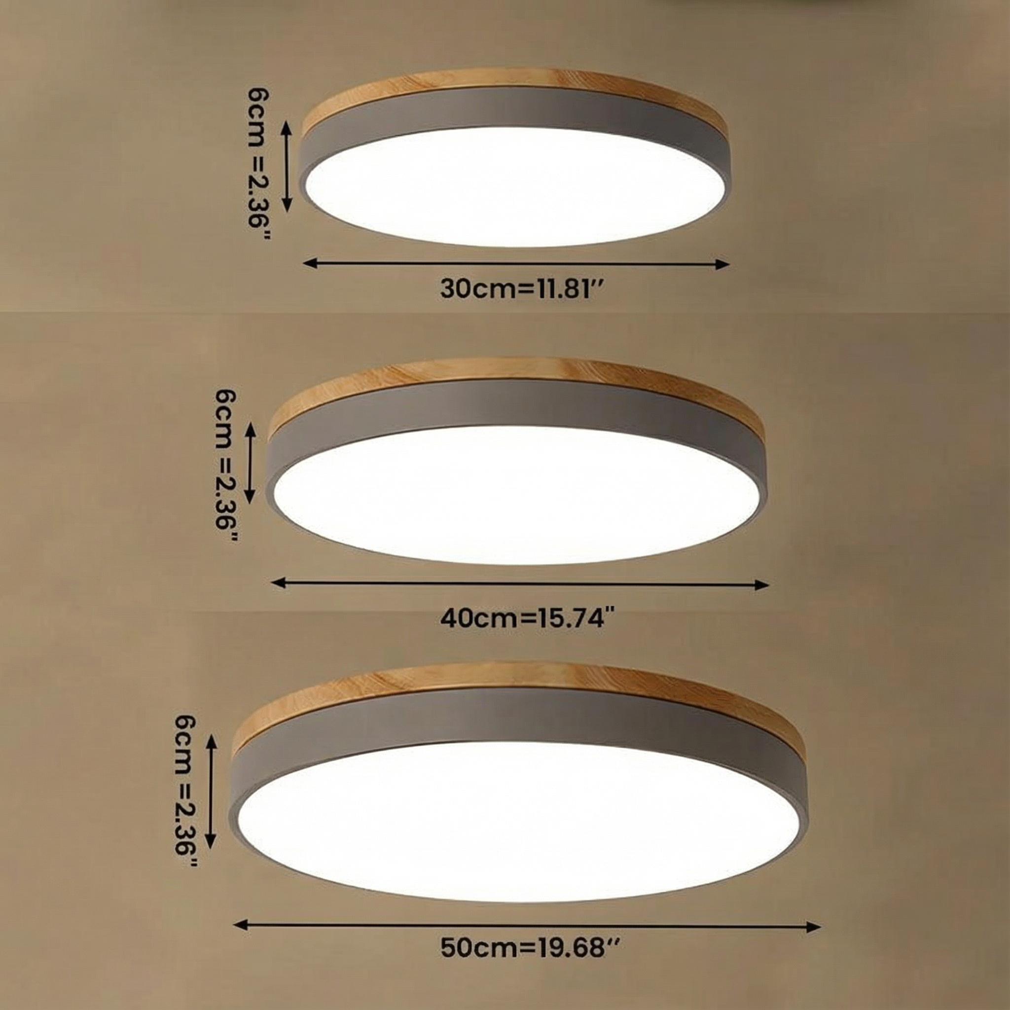 WoodAura | Stylish Modern LED Flush Mount Ceiling Light Fixture