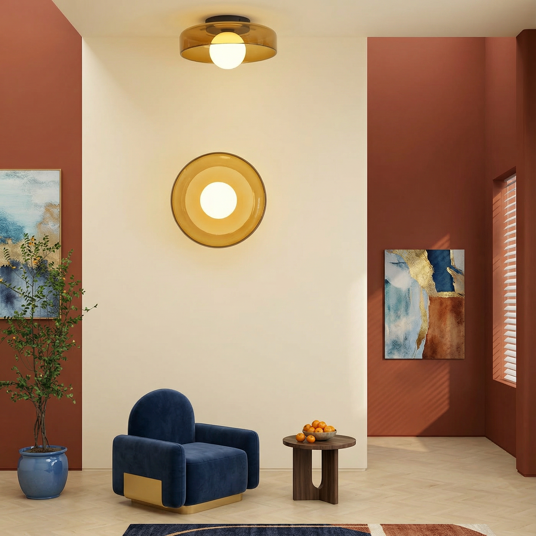 Luminara | Sleek Modern Round Flush Mount Ceiling Light Fixture