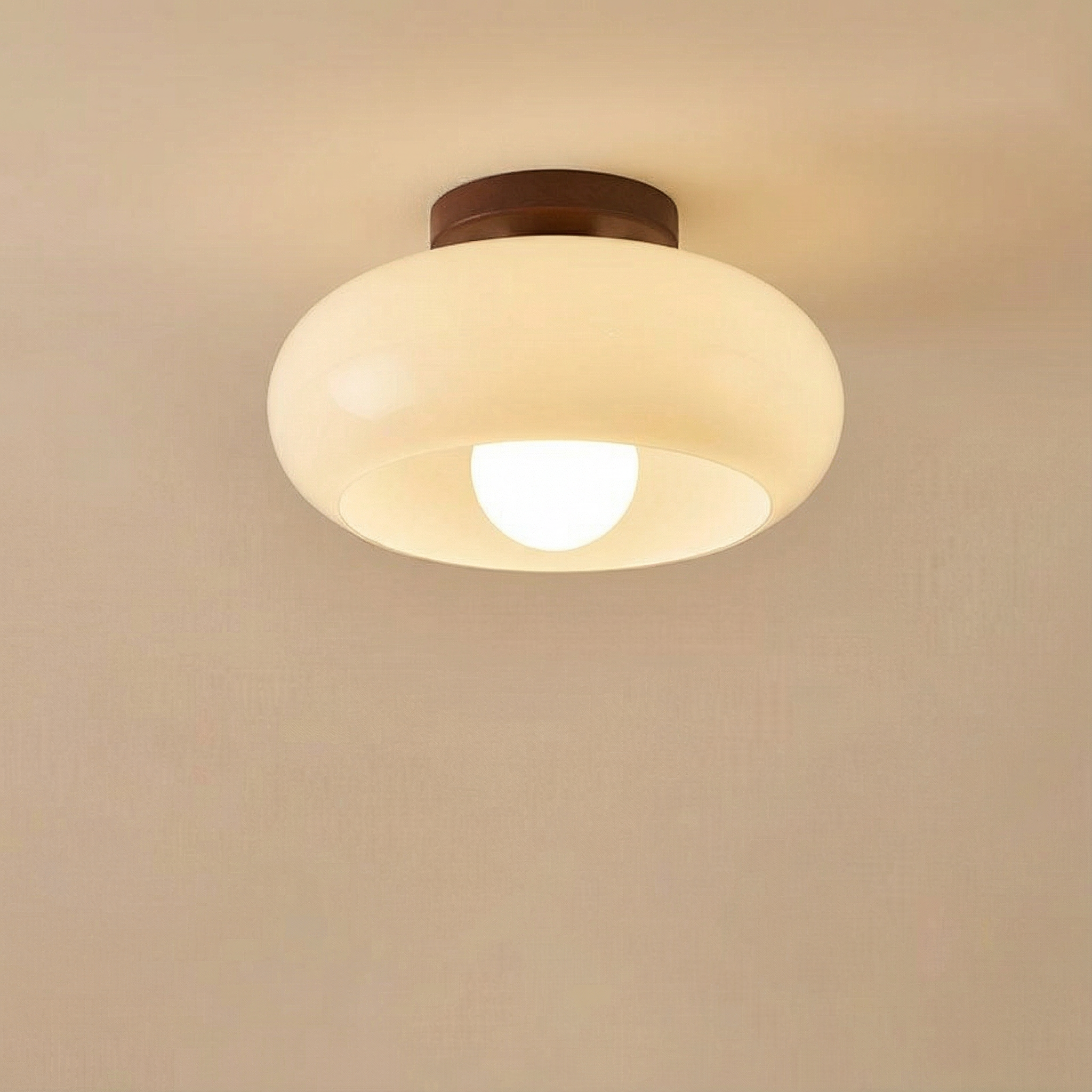 BauhausGlow | Elegant Minimalist Cream Flush Mount Ceiling Light Fixture