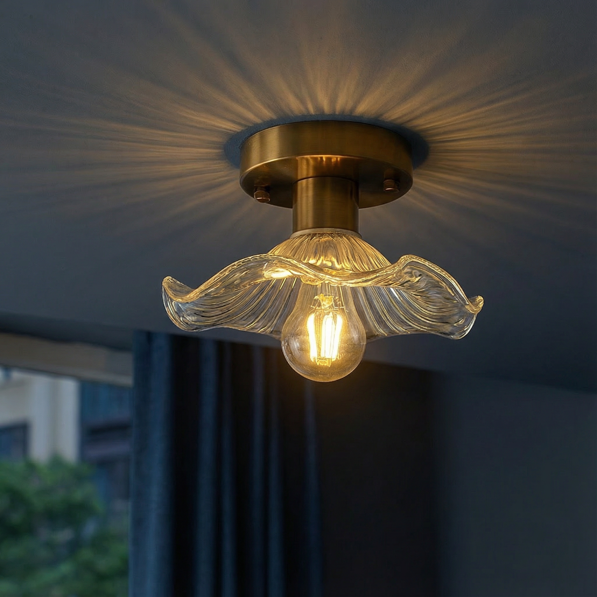 HibiscusGlow | Elegant Modern Floral Flush Mount Ceiling Light Fixture