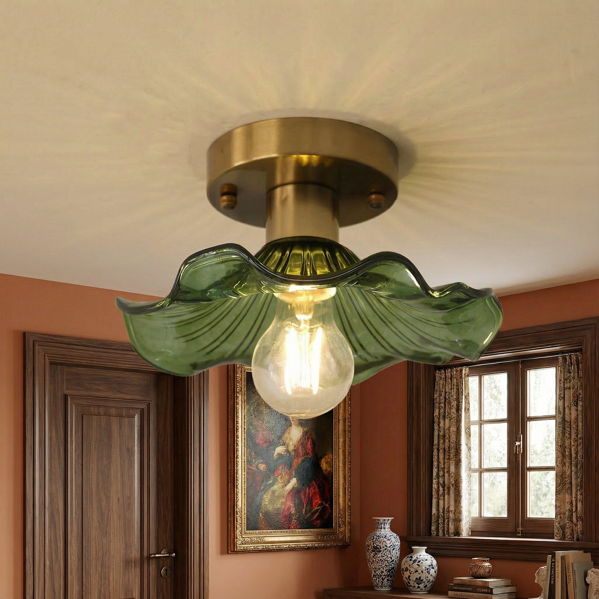 HibiscusGlow | Elegant Modern Floral Flush Mount Ceiling Light Fixture