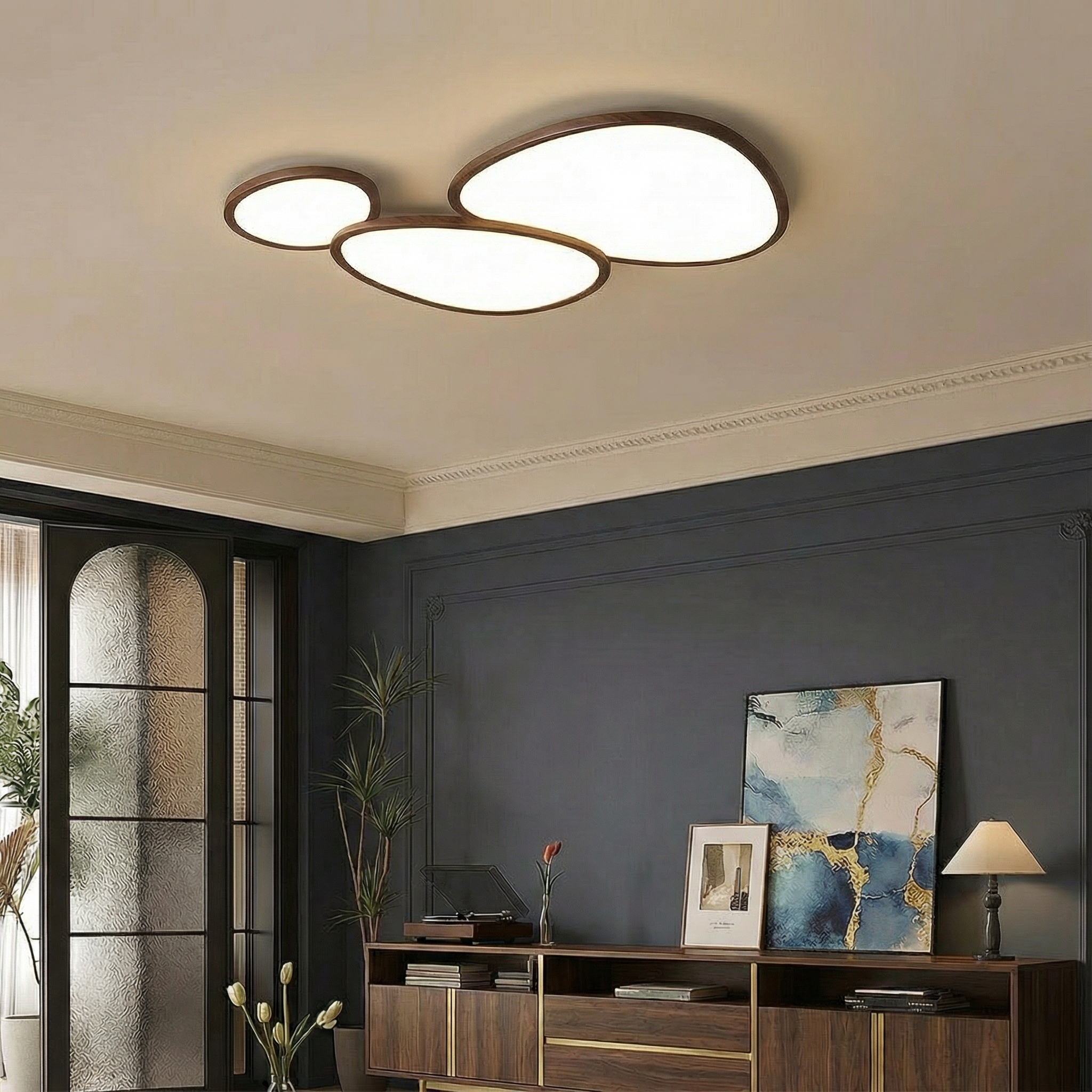 NordicWood | Sleek Minimalist Flush Mount LED Ceiling Light Fixture