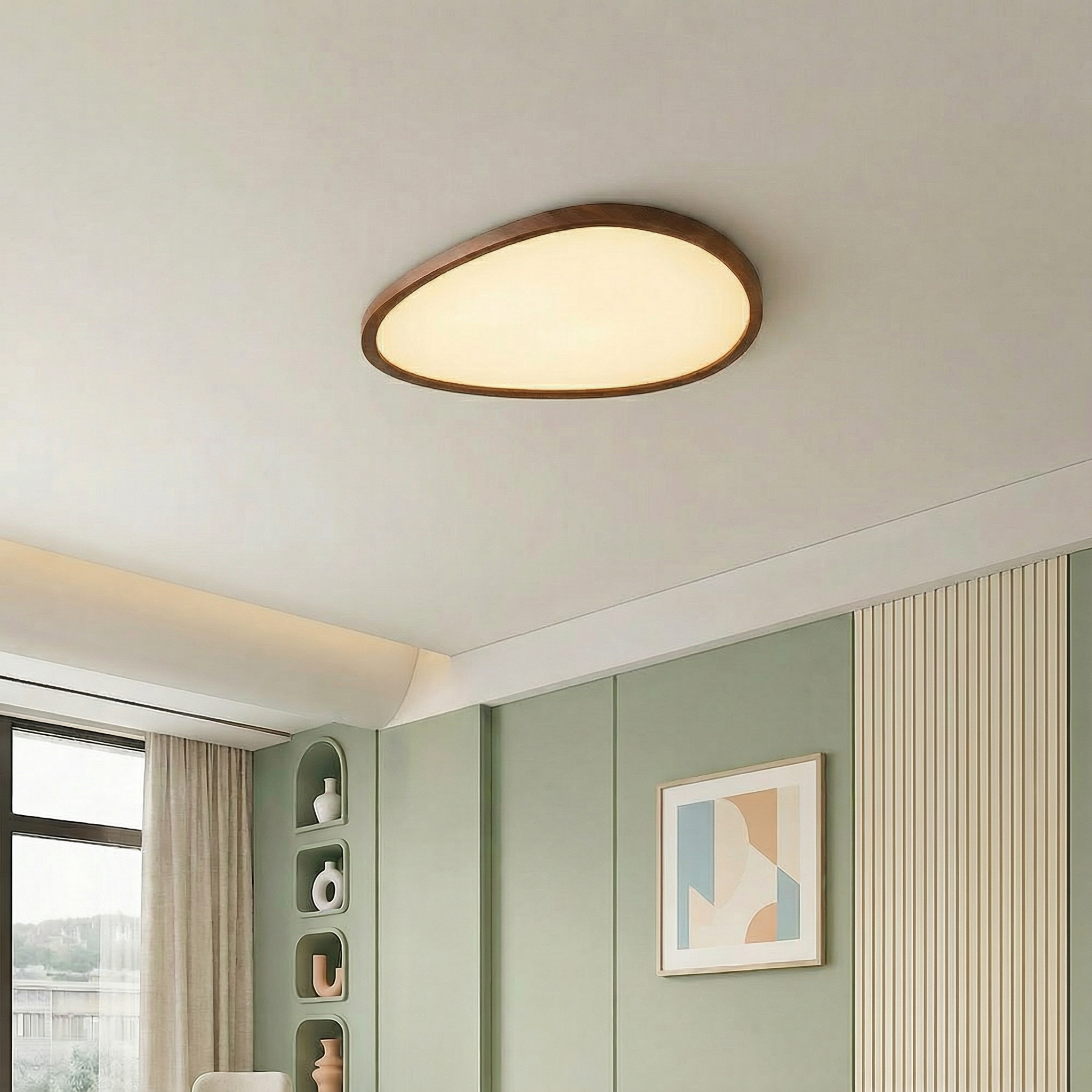 NordicWood | Sleek Minimalist Flush Mount LED Ceiling Light Fixture