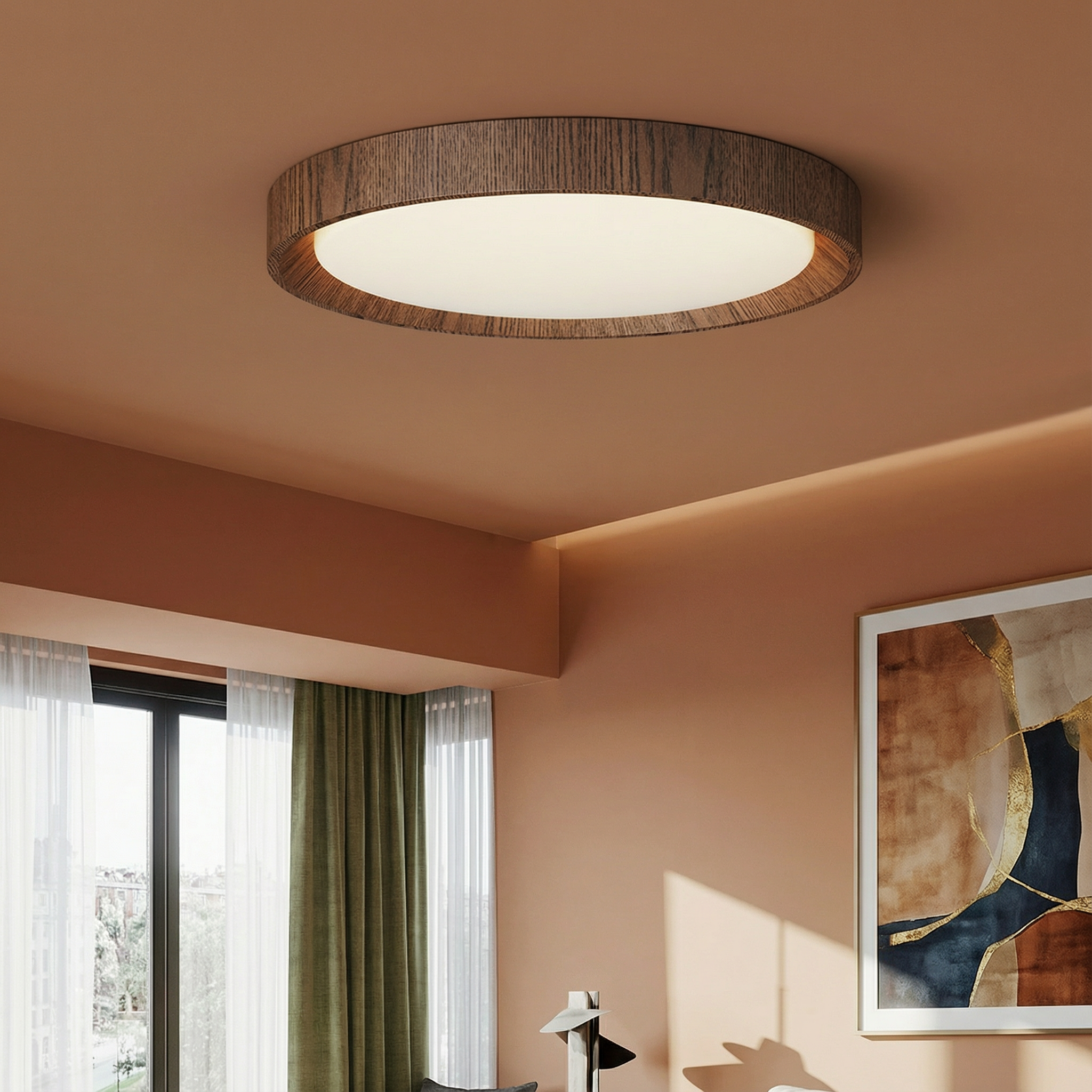 NordicWood | Elegant Minimalist Flush Mount LED Ceiling Light Fixture
