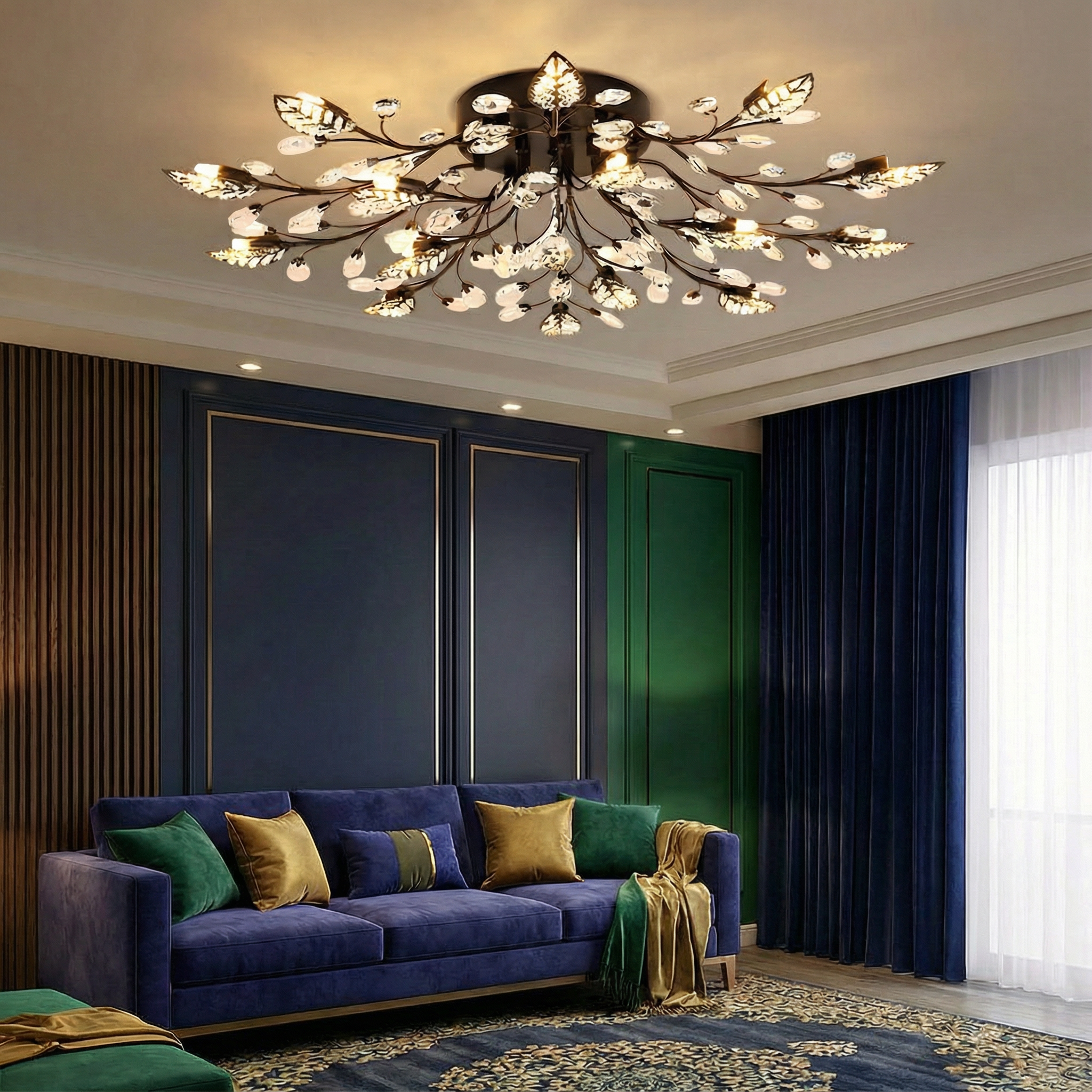 Luminara | Elegant Crystal Flush Mount Ceiling Light Fixture