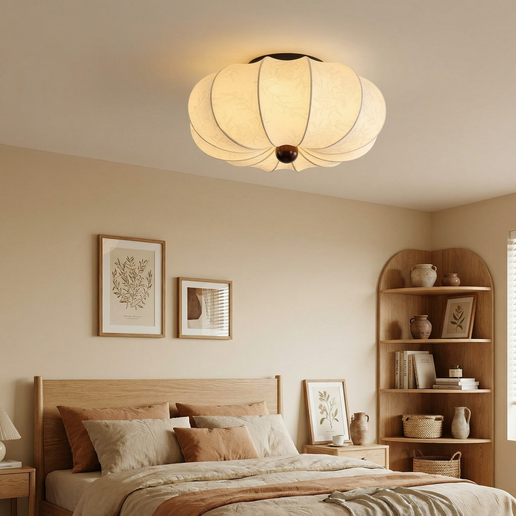 SilkAura | Elegant Modern Flush Mount Ceiling Light Fixture