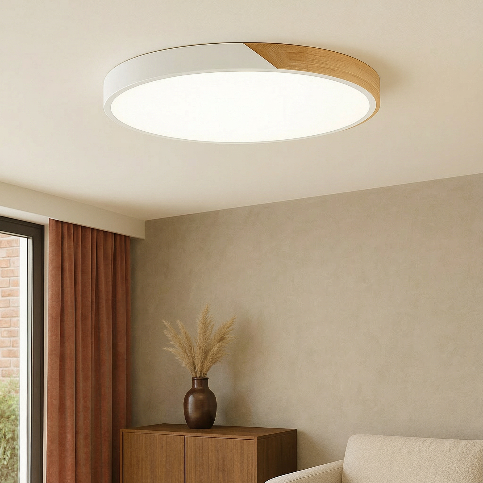 NordicWood | Stylish Minimalist LED Flush Mount Ceiling Light Fixture