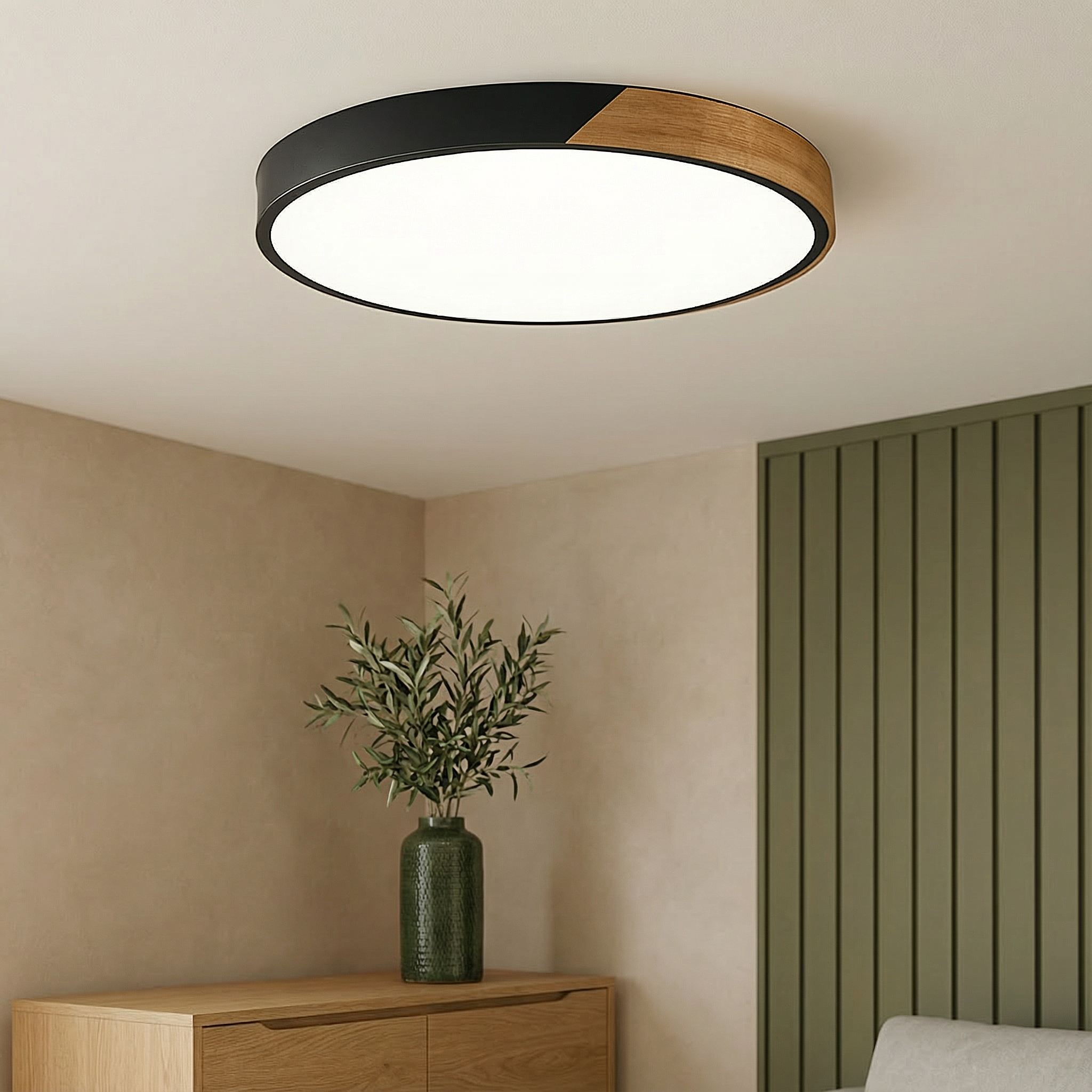 NordicWood | Stylish Minimalist LED Flush Mount Ceiling Light Fixture