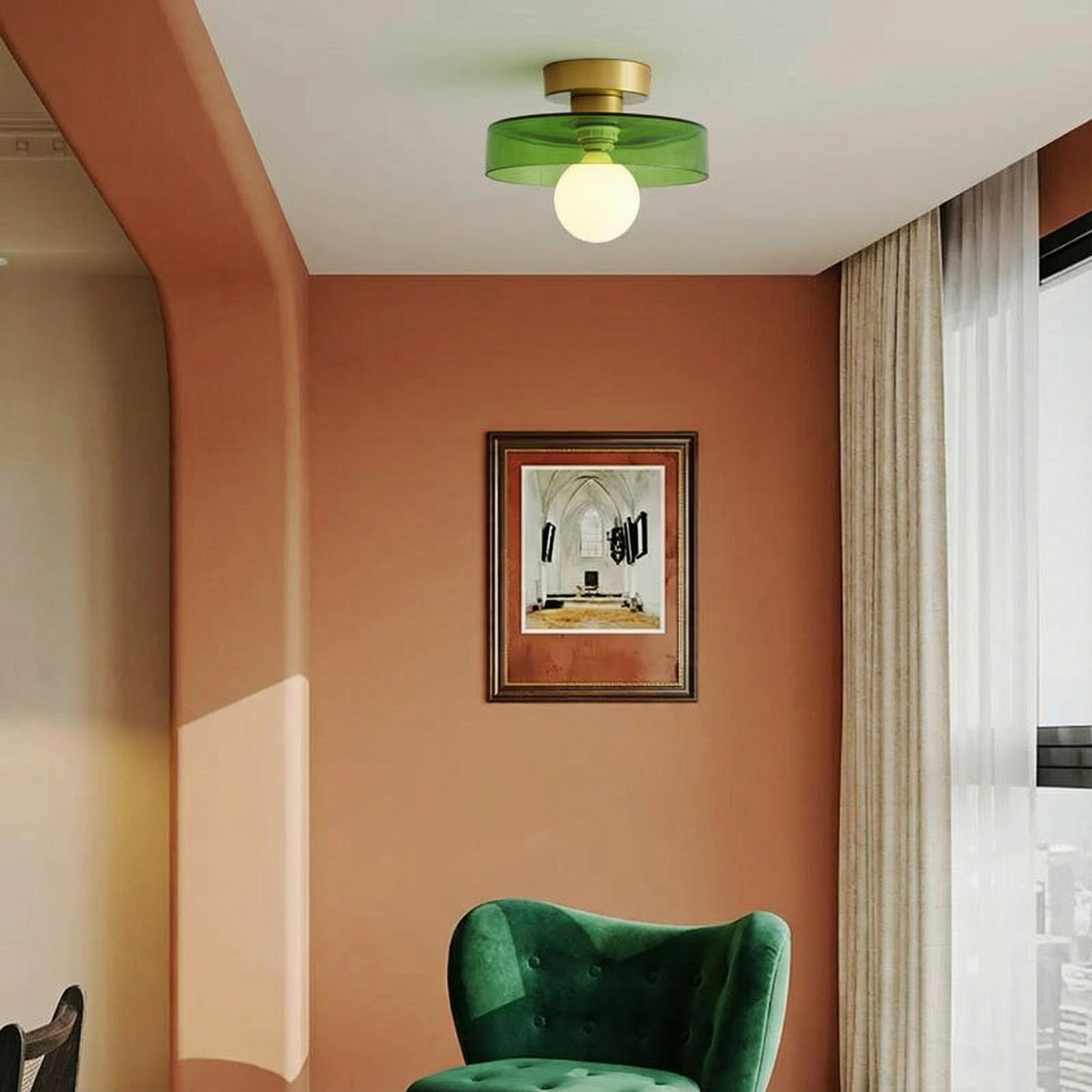 LumiereBauhaus | Elegant Geometric Flush Mount Ceiling Light Fixture