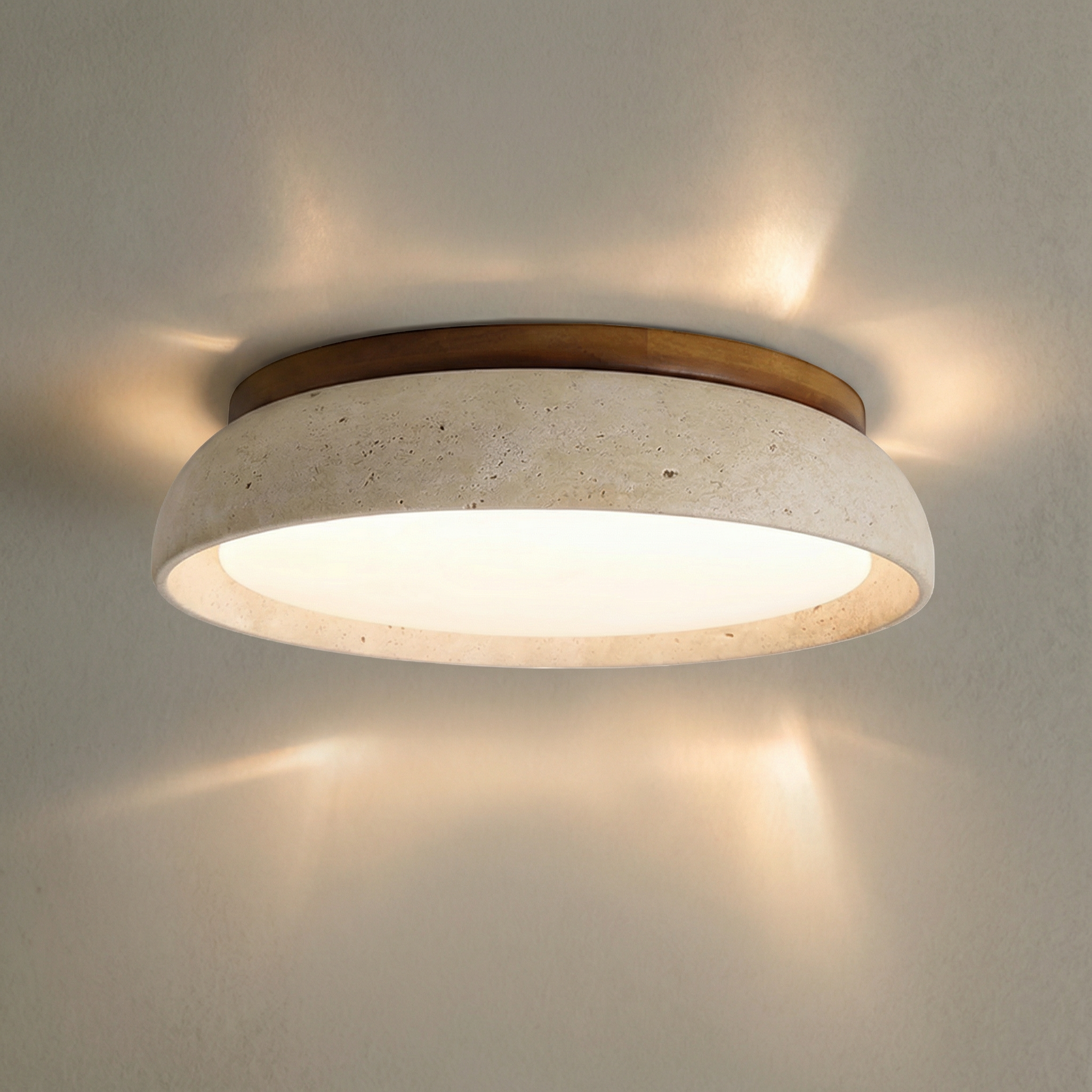 TravertineGlow | Elegant Modern LED Flush Mount Ceiling Light Fixture