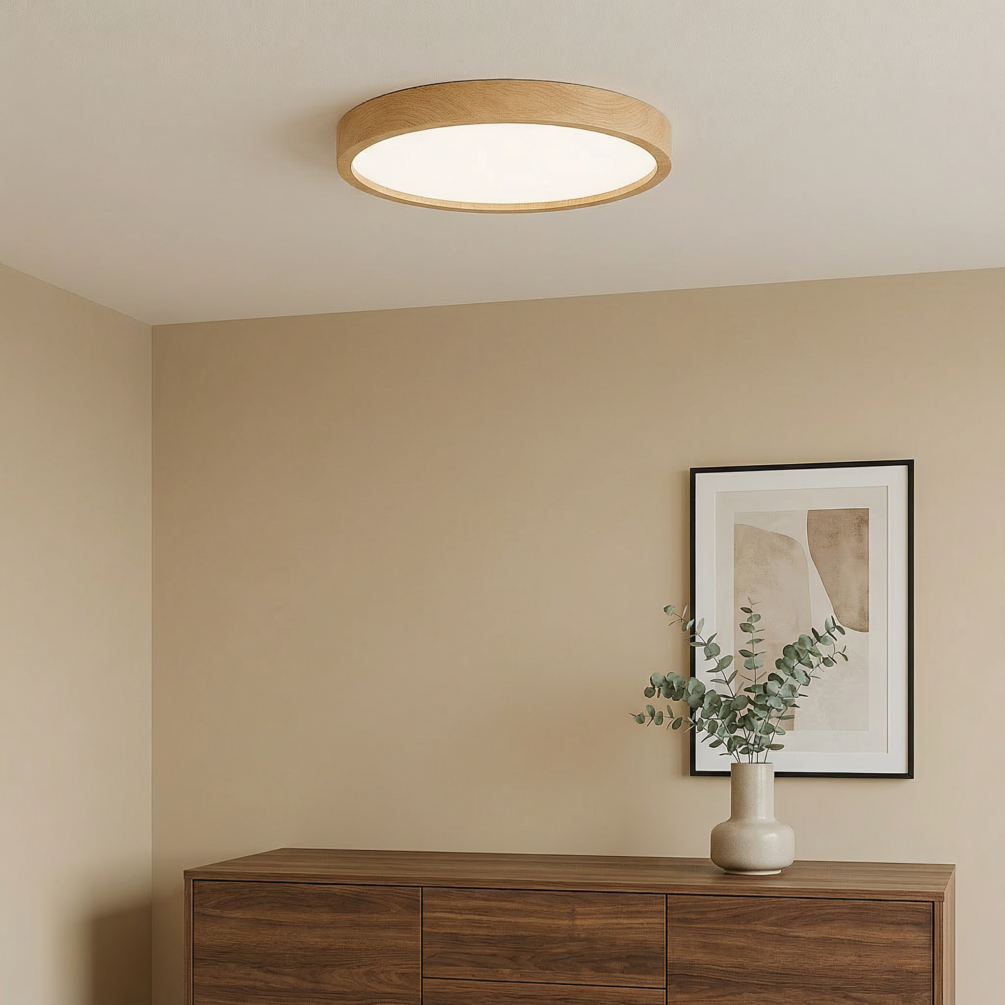 TimberGlow | Elegant Minimalist Wood Grain Ceiling Light Fixture