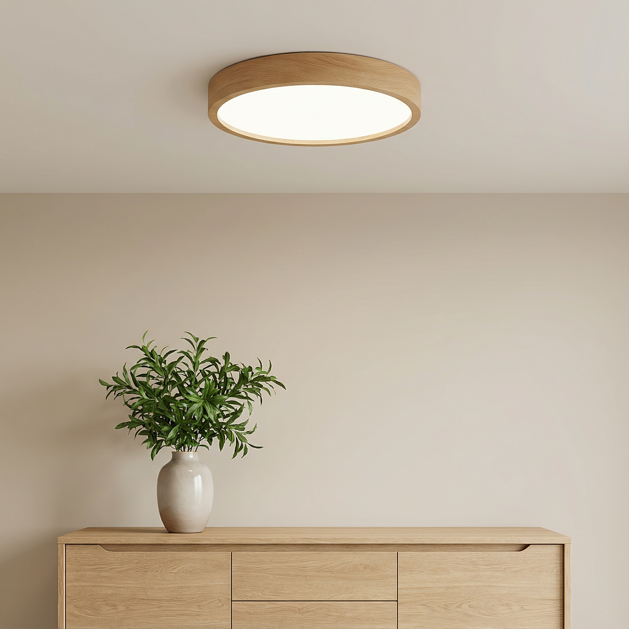 TimberGlow | Elegant Minimalist Wood Grain Ceiling Light Fixture