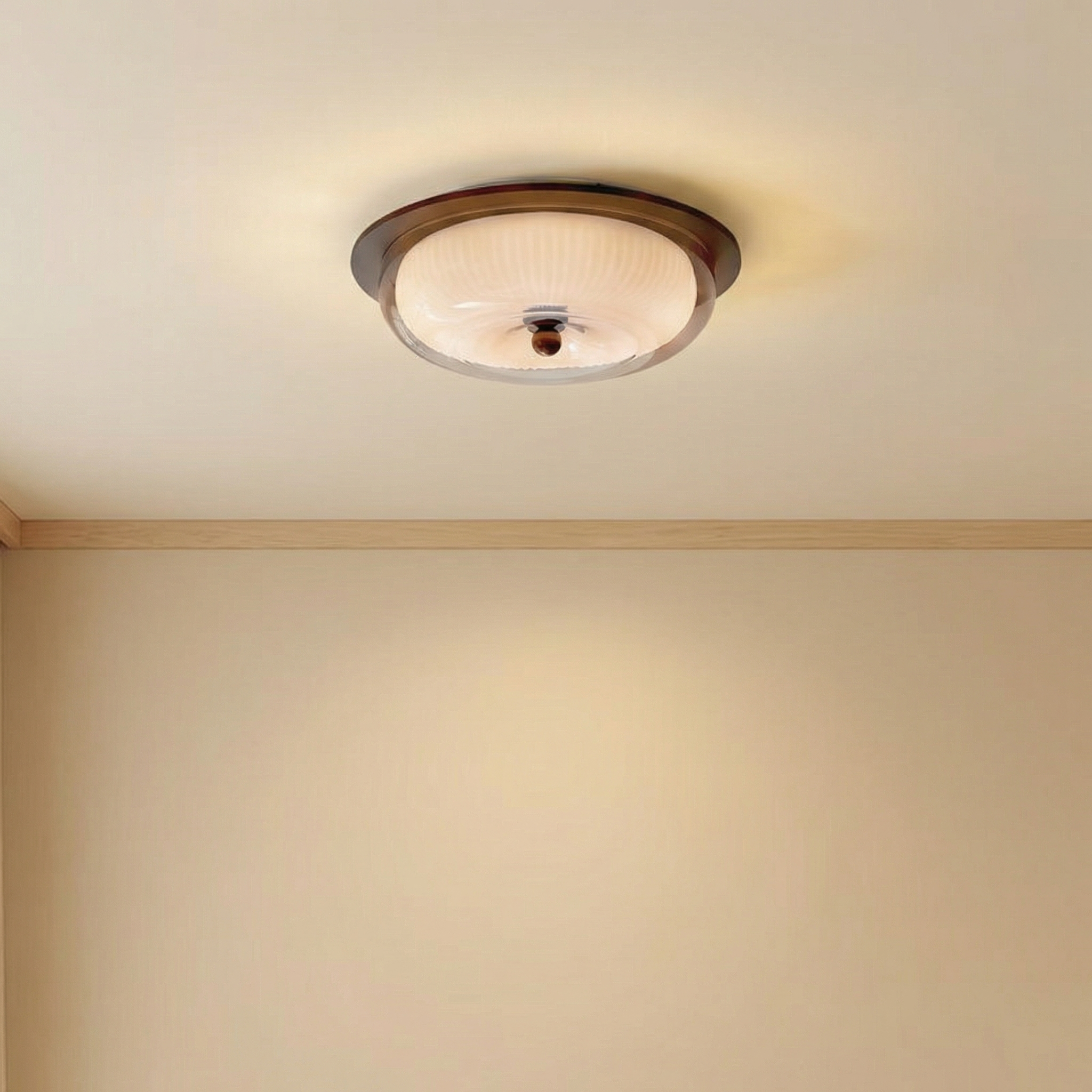 LuminaraWood | Modern Elegant LED Flush Mount Ceiling Light Fixture