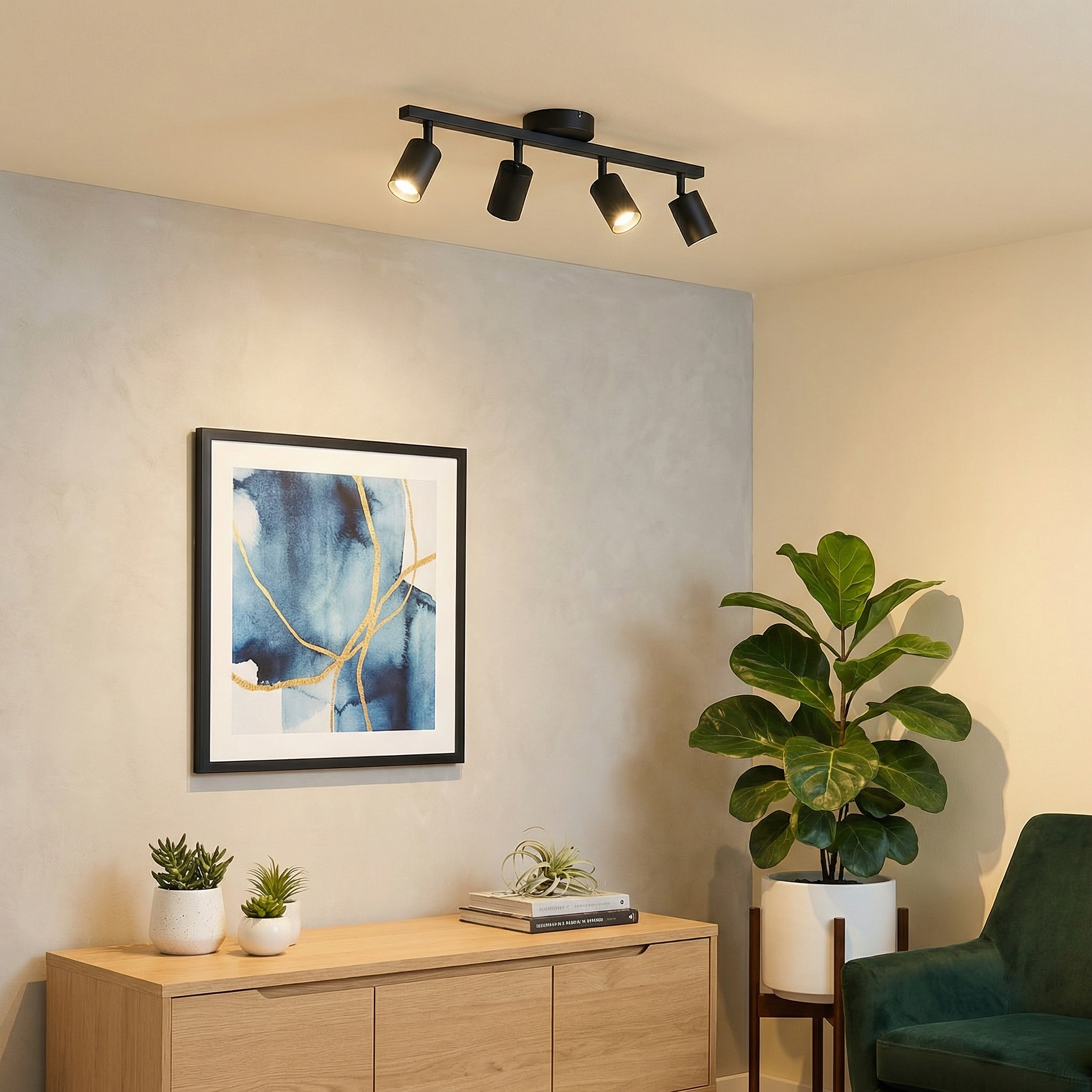 Luminara | Sleek Modern LED Ceiling Light Fixture with Adjustable Heads