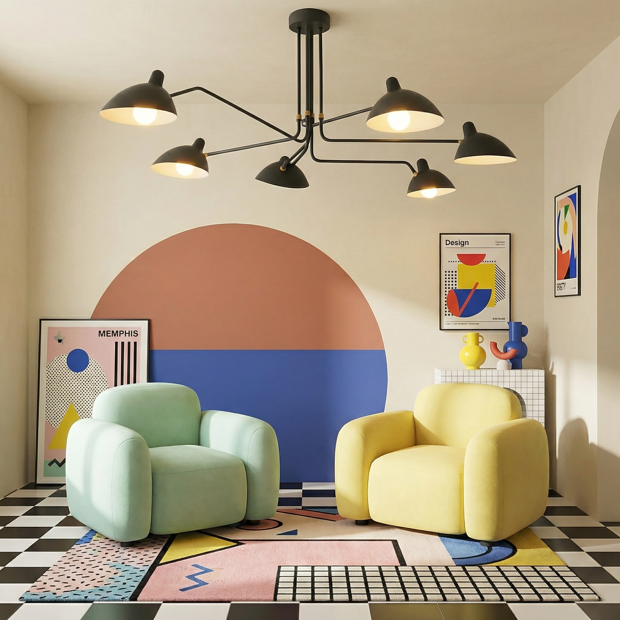 Luminara | Elegant Modern Mid-Century Ceiling Light Fixture