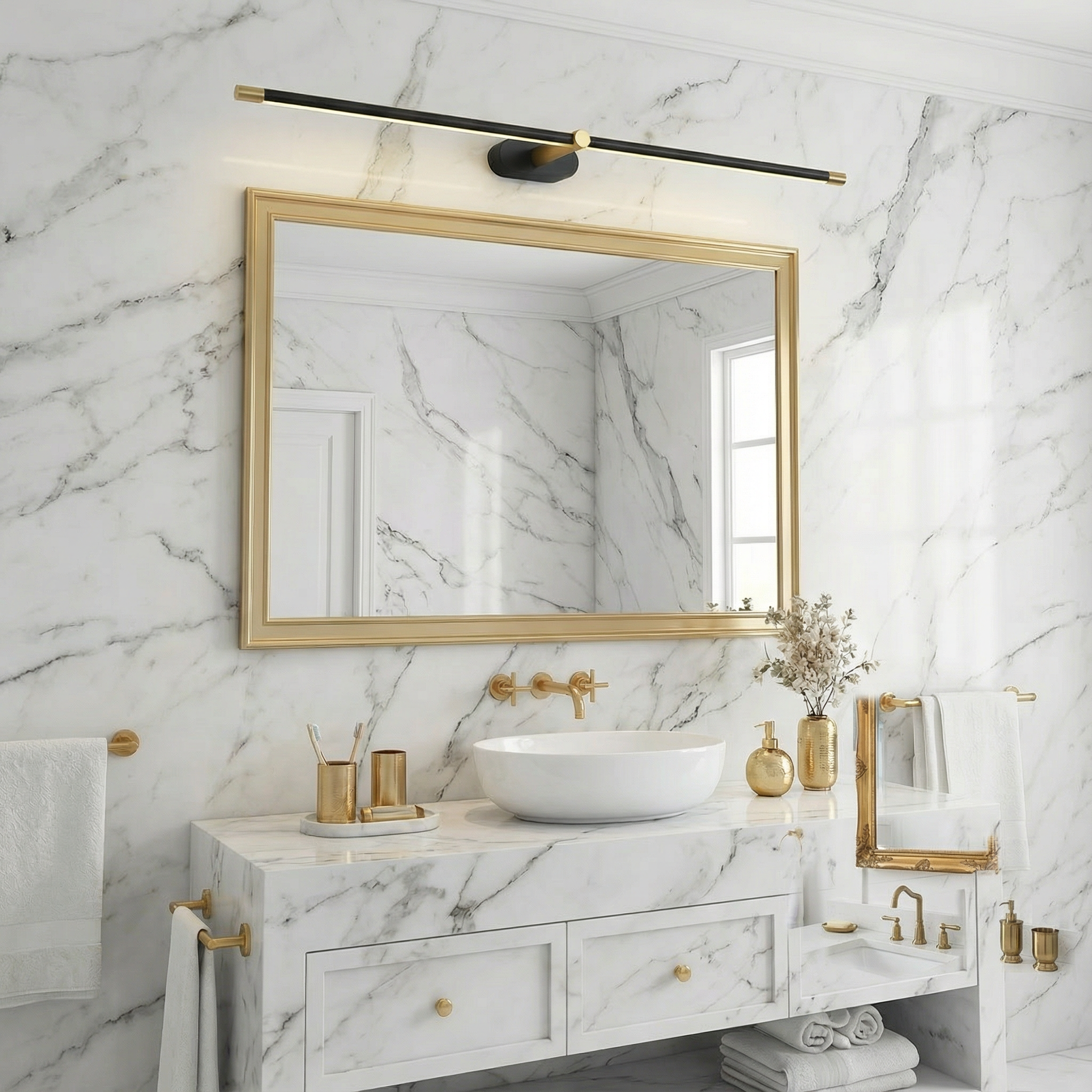 Luminara | Sleek Modern Iron Bathroom Wall Light for Bright Illumination