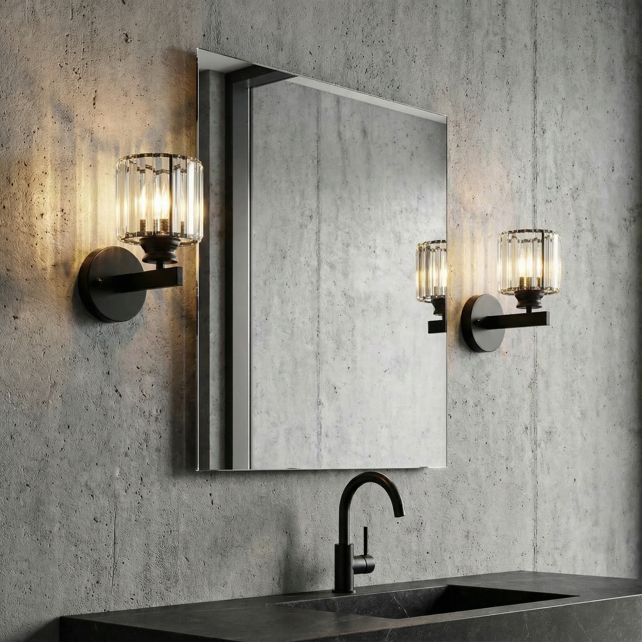 Luminara | Elegant Crystal Round and Square Wall Light Fixtures