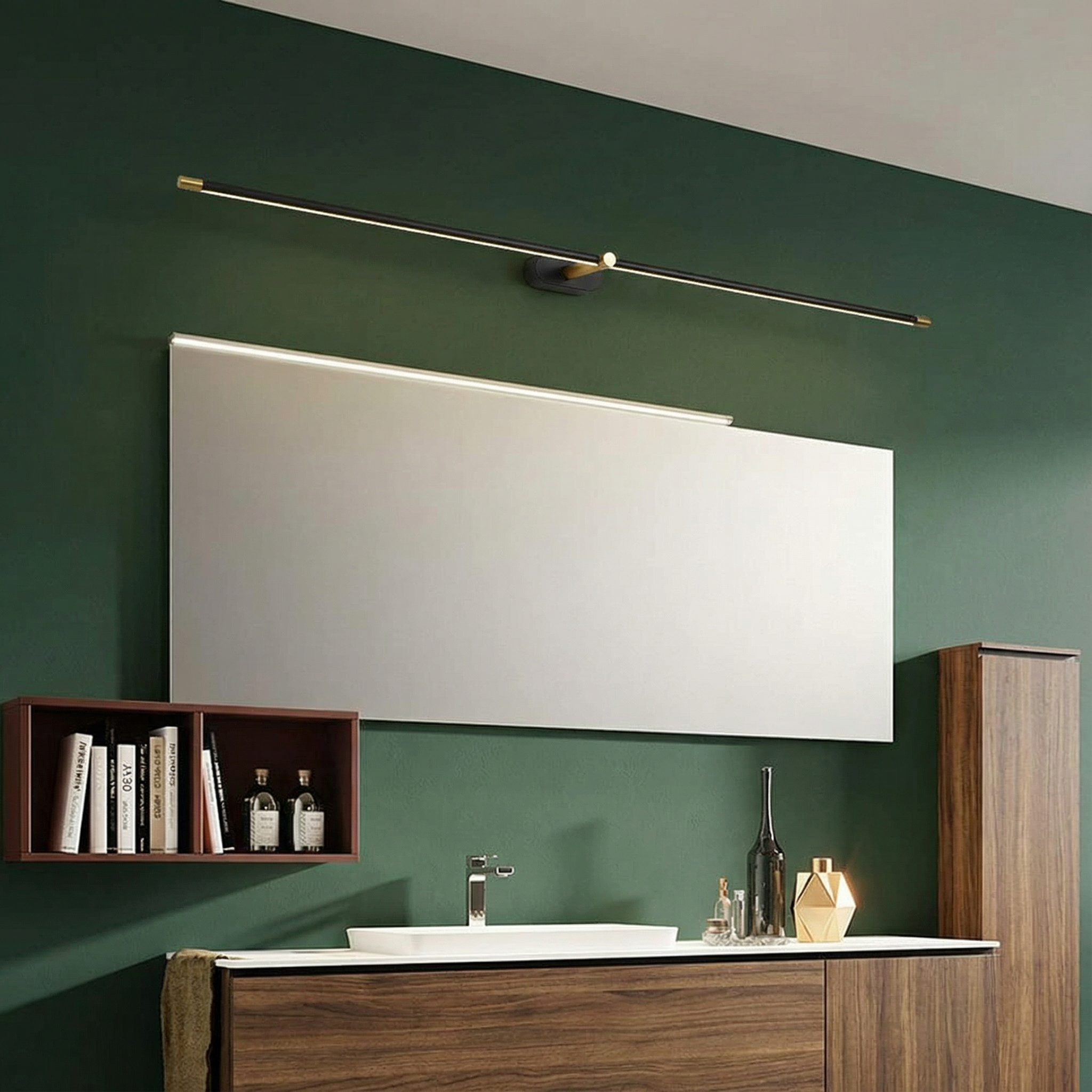 Luminara | Sleek Modern Minimalist Metal Bathroom Wall Light