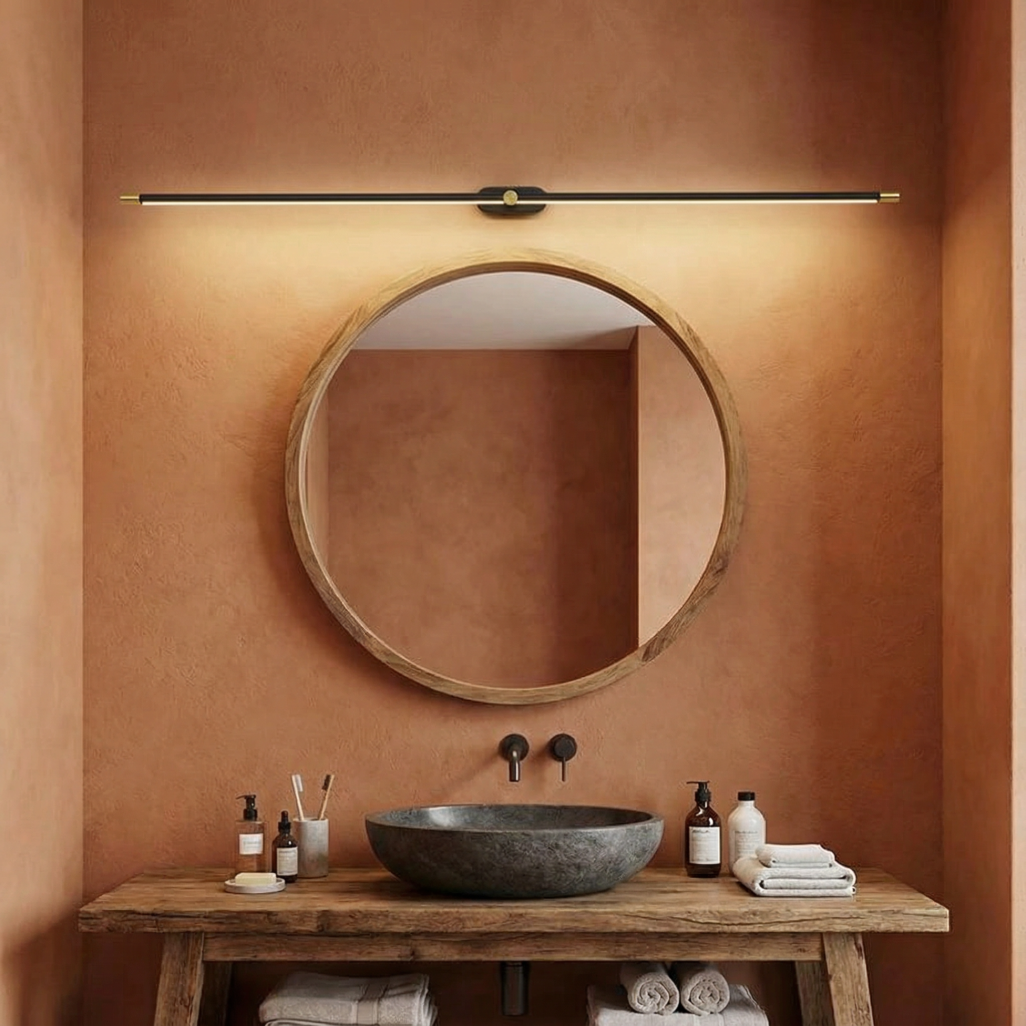 Luminara | Sleek Modern Minimalist Metal Bathroom Wall Light