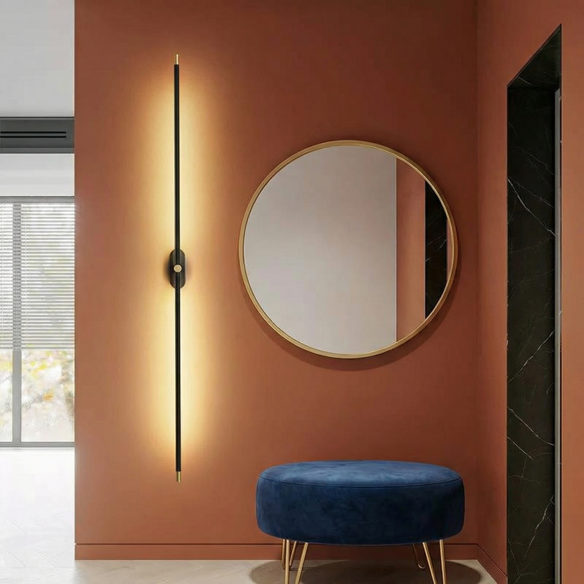 Luminara | Sleek Modern Minimalist Metal Bathroom Wall Light