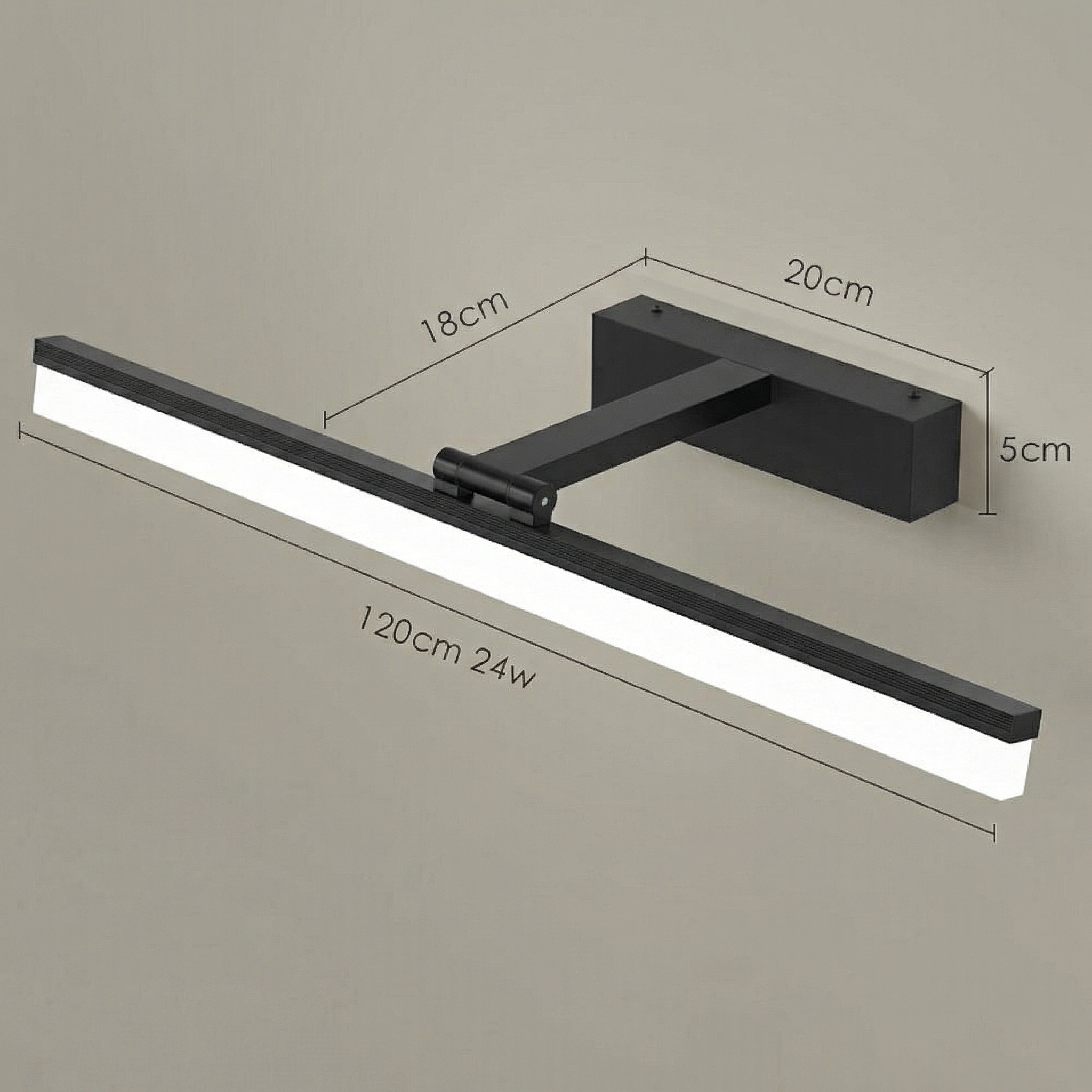 Nocturna | Sleek Modern Black Bathroom Wall Light Fixture