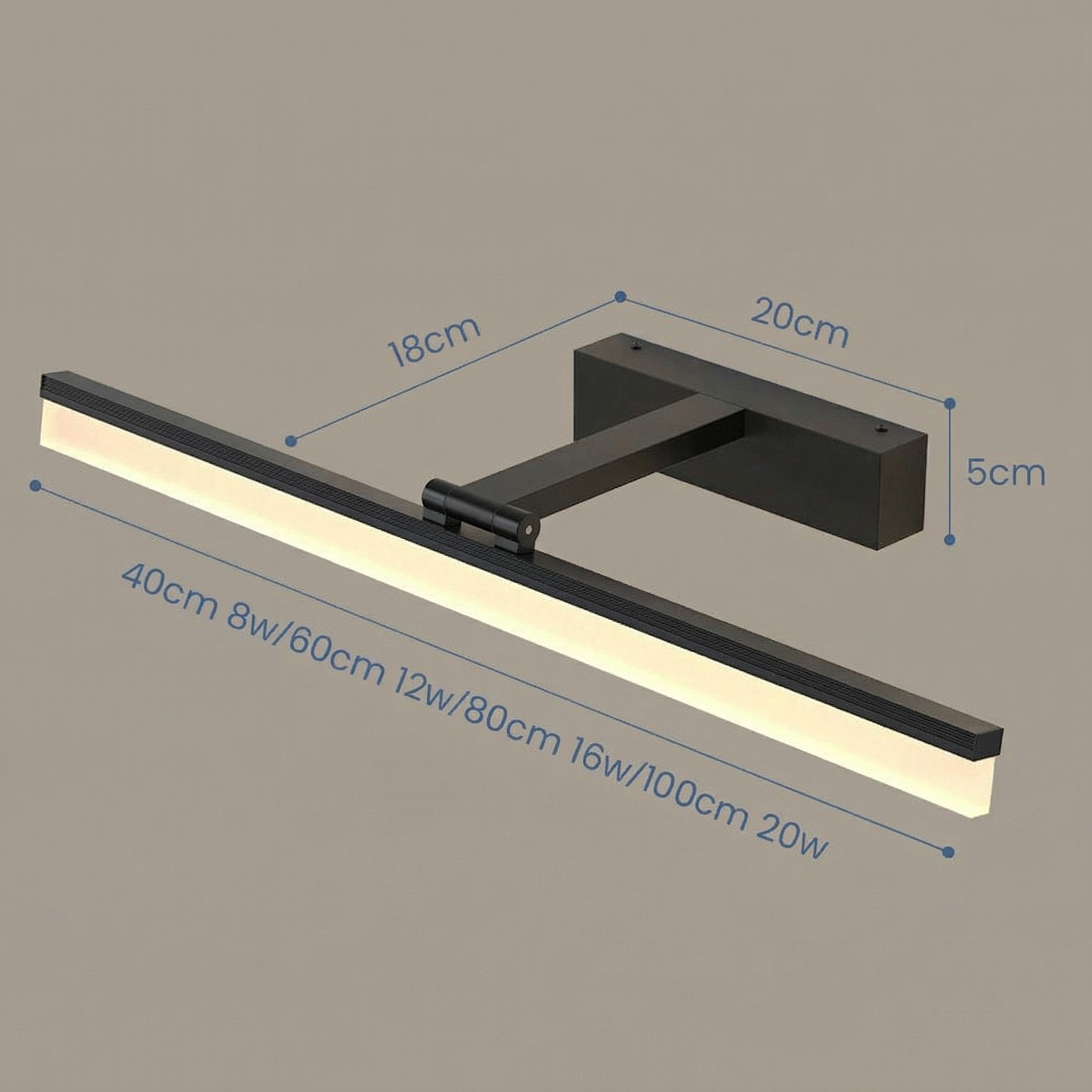 Nocturna | Sleek Modern Black Bathroom Wall Light Fixture