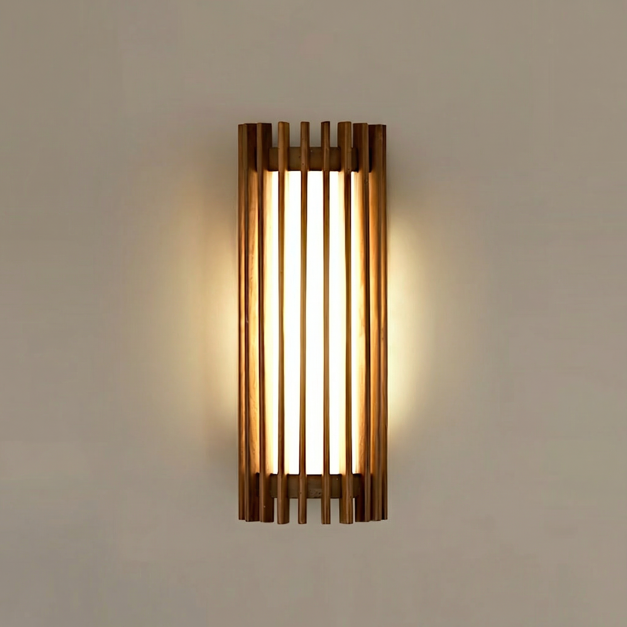 WalnutGlow | Elegant Natural Wood Indoor Wall Lamp