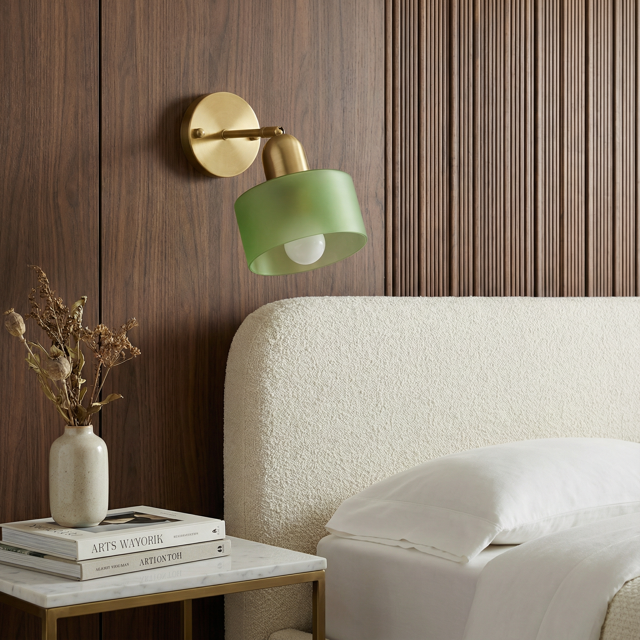 Contemporary Wall Light | Colored Glass Sconces with LED Compatibility | Elegant Fixture for Warm Ambiance