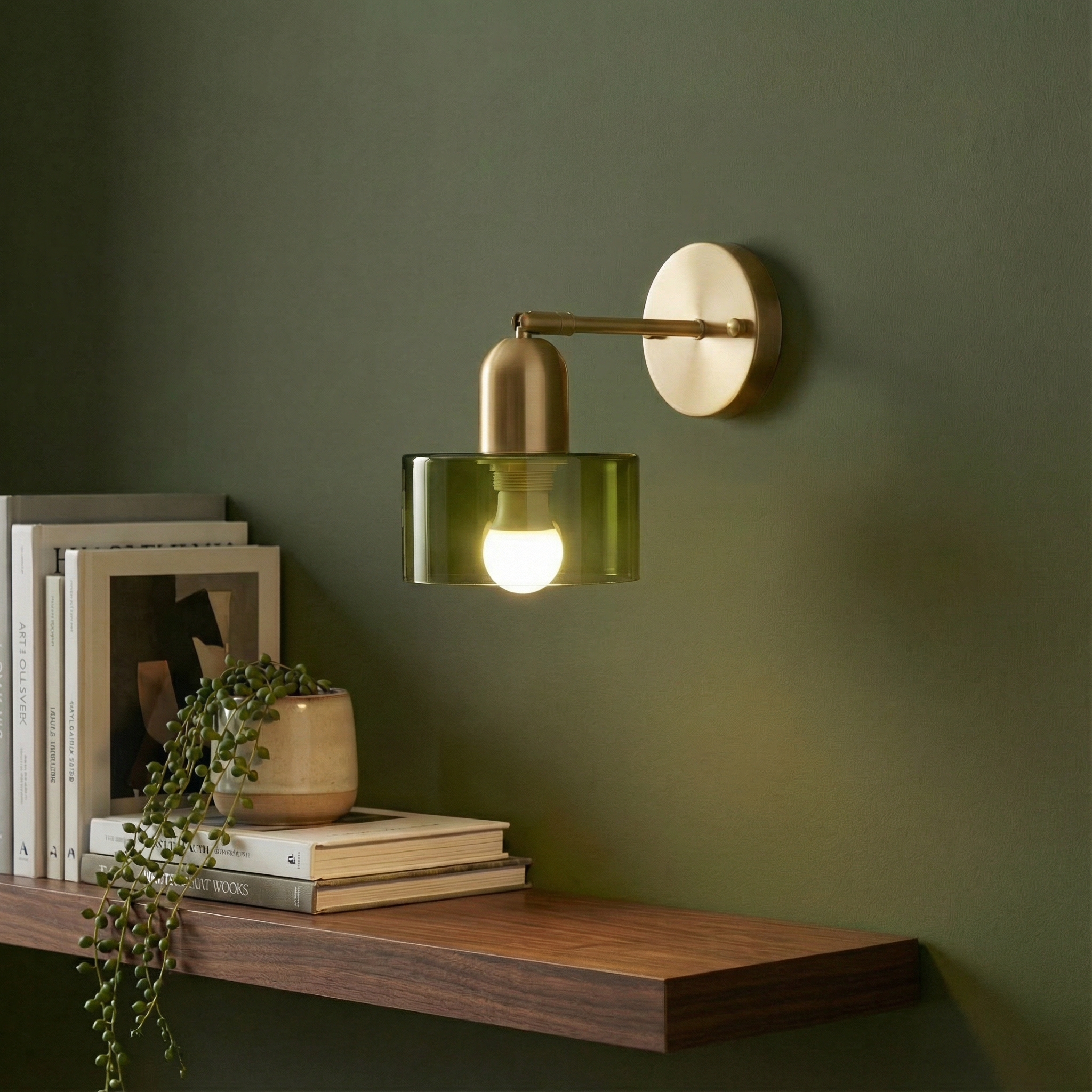 Contemporary Wall Light | Colored Glass Sconces with LED Compatibility | Elegant Fixture for Warm Ambiance