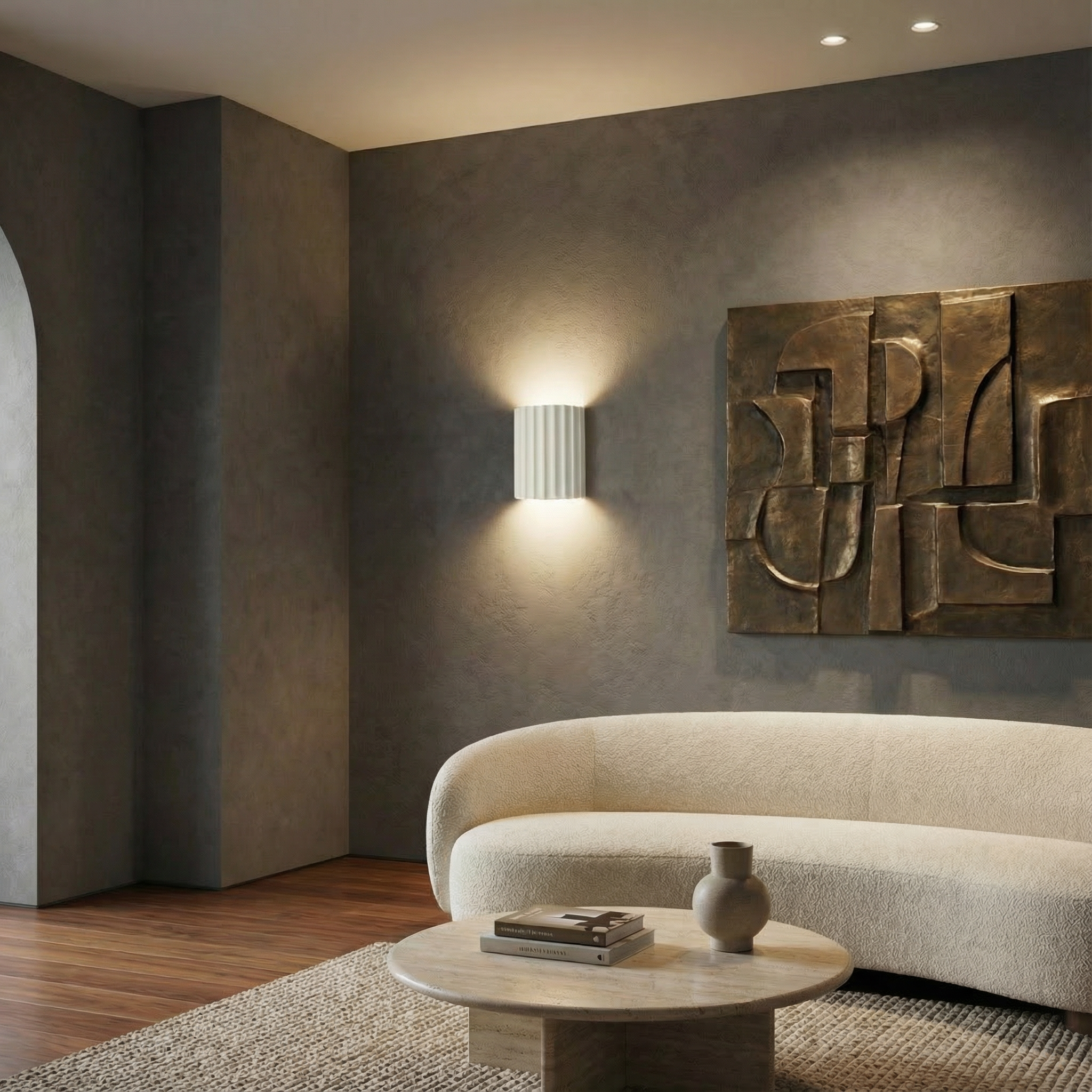 ResinGlow | Stylish Modern Half-Circle Wall Sconce Light Fixture